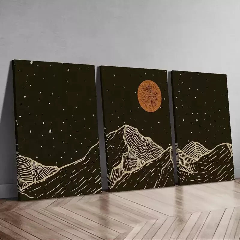 3-Piece Modern Line Art Canvas Wall Art Set - Abstract Framed Wall Decor 50x70cm - High Quality Print - 100% Australian Made - Ready to Hang - Perfect for Living Room, Bedroom & Office Decor