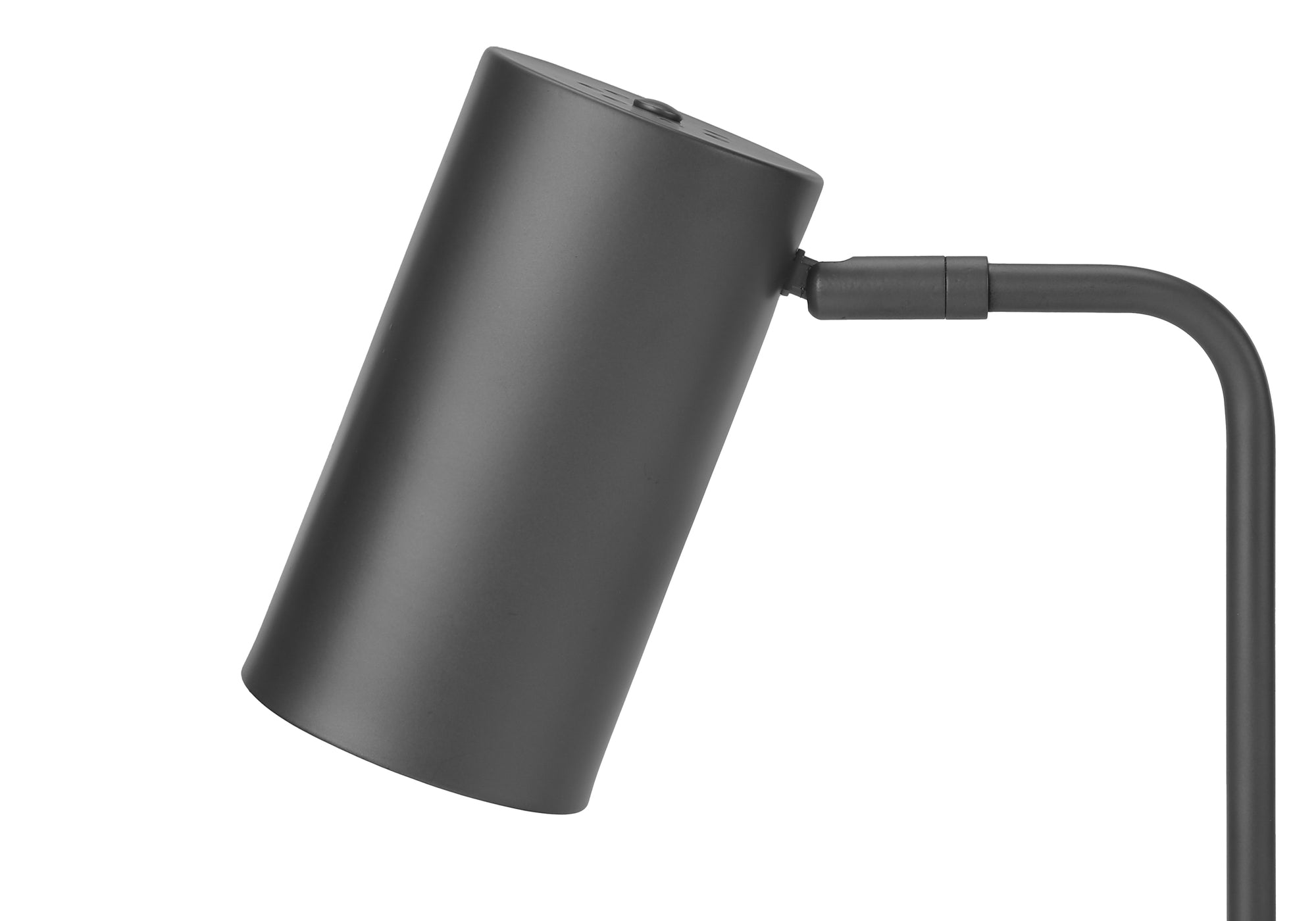 GlowTech USB Grey Metal Table Lamp - Modern LED Desk Light with Adjustable Brightness, Perfect for Home Office, Study, and Bedroom Lighting