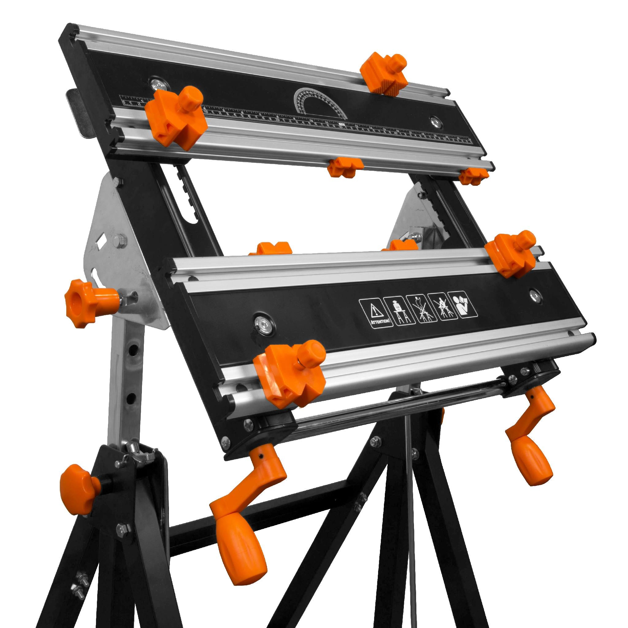 WEN RWB2322 24-Inch Adjustable Height Tilting Steel Portable Workbench with Vise & 8 Sliding Clamps - Manufacturer Refurbished | Perfect for Woodworking, DIY Projects & Garage Organization
