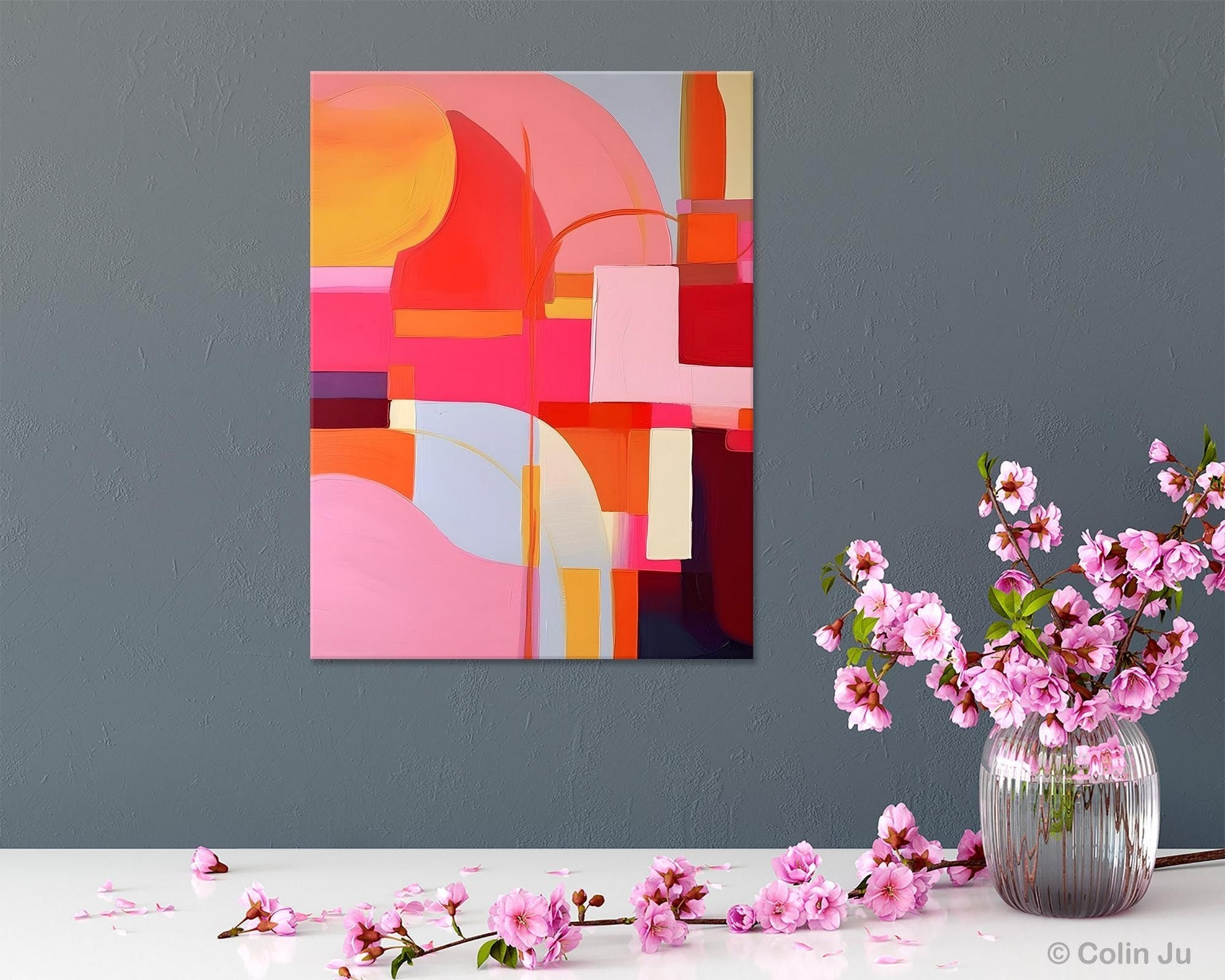 Contemporary Acrylic Canvas Painting - Modern Wall Art for Bedroom Decor | Large Original Handmade Artwork | Perfect for Living Room, Office & Home Decoration | Buy Unique Wall Art Online