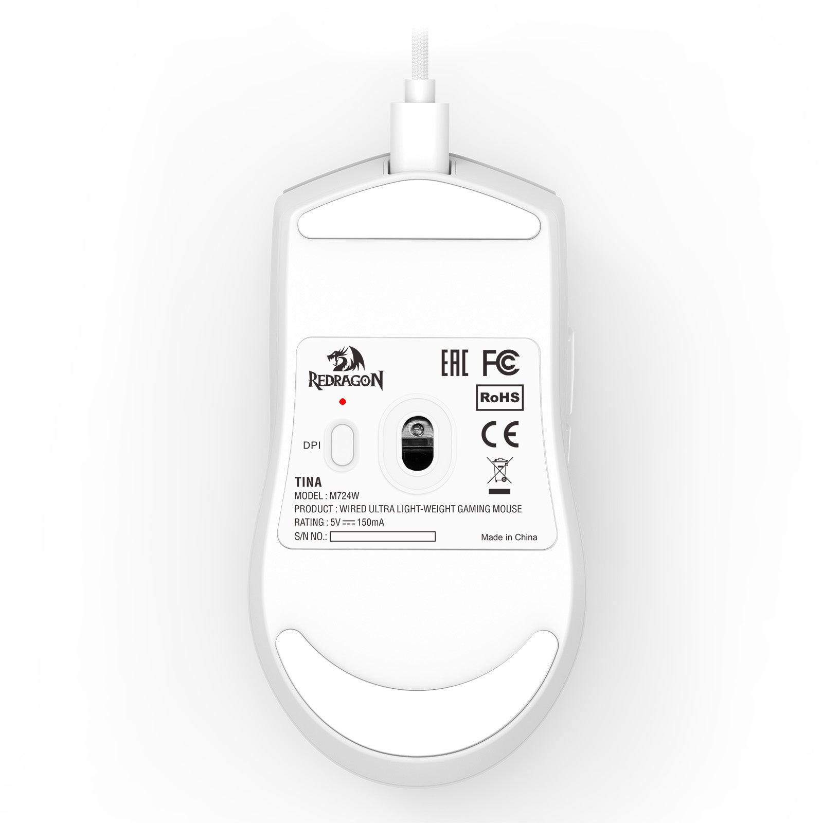 Redragon King M724W Wireless Gaming Mouse - White | High Precision, Ergonomic Design for PC & Laptop Gamers | Perfect for FPS, MOBA & MMO Gaming