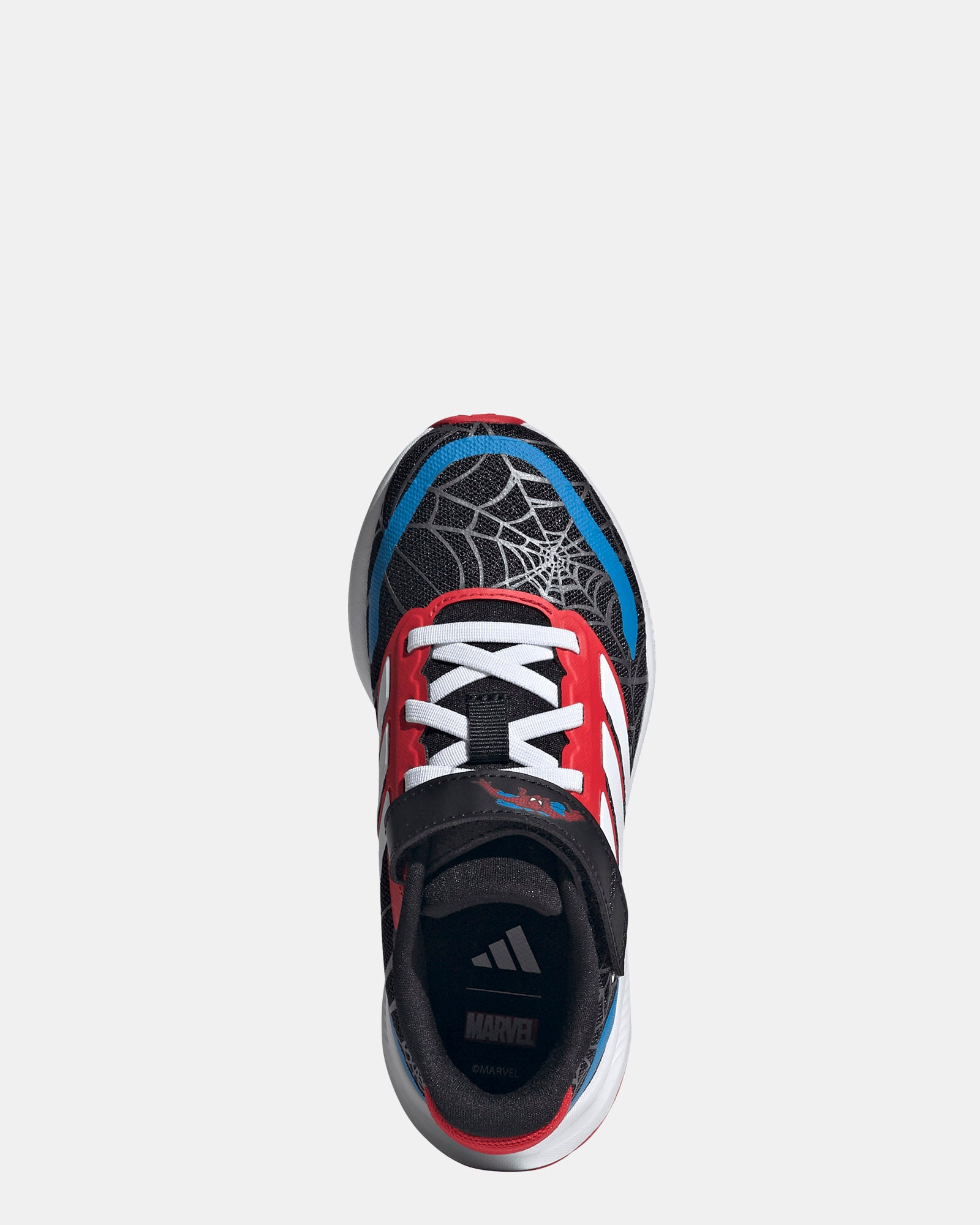 Runfalcon Spiderman Self-Fastening Kids Sneakers - Black/White/Pure Ruby | Lightweight Preschool Shoes for Boys & Girls | Perfect for School, Play & Daily Activities
