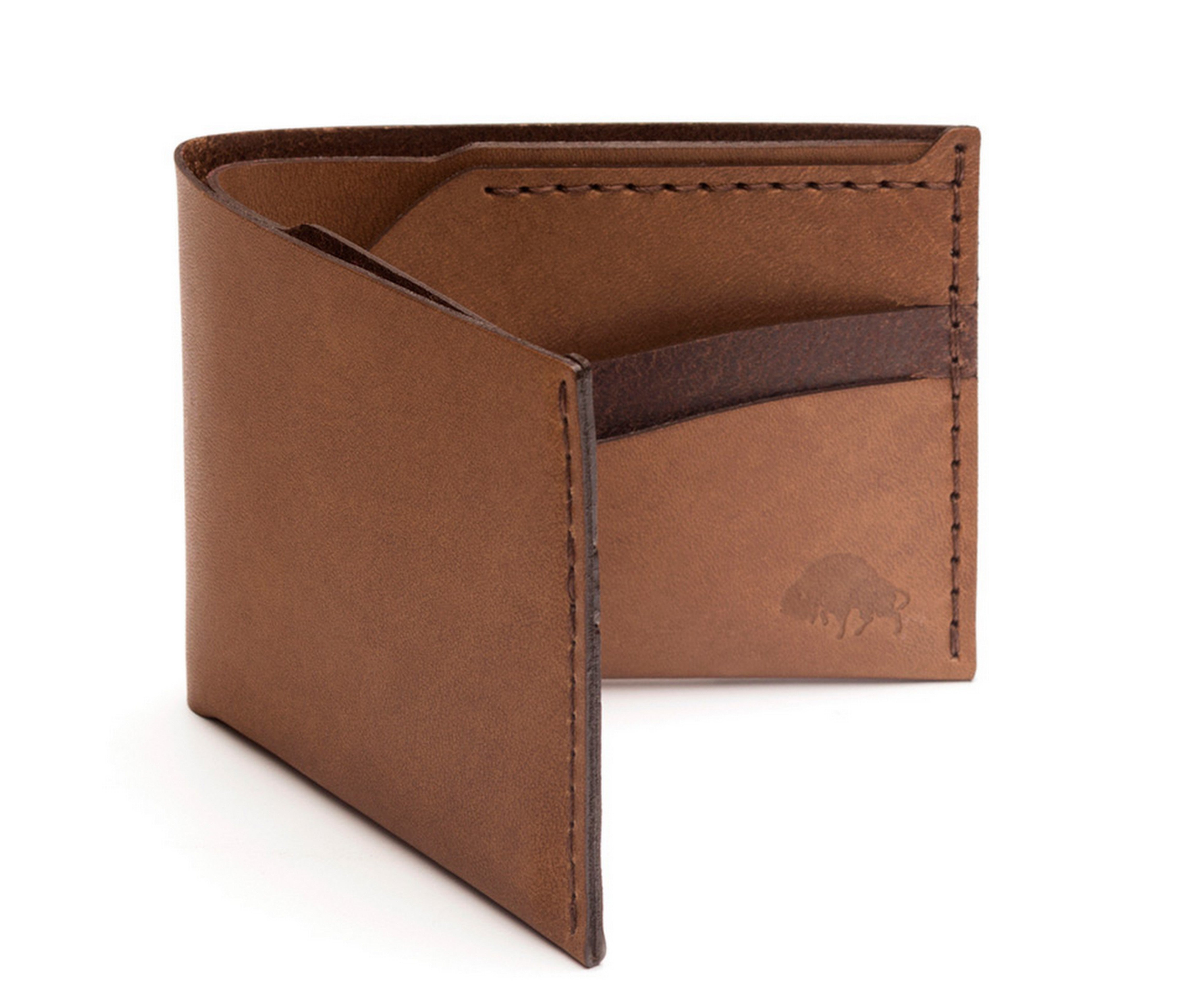 Ezra Arthur No. 6 Genuine Leather Wallet for Men - Whiskey Brown RFID Blocking Bifold Wallet - Perfect for Everyday Carry, Travel & Business