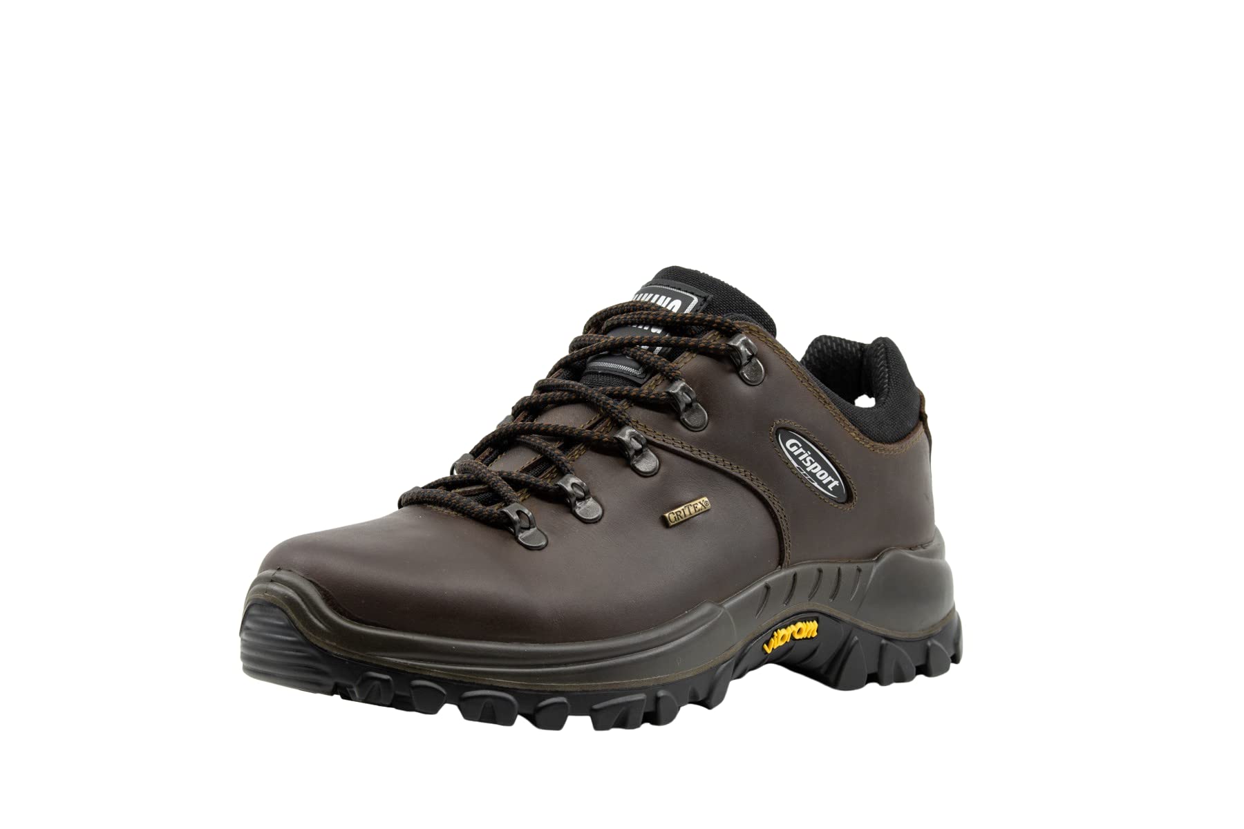 Grisport Unisex Trekking Hiking Shoes - Water-Repellent Leather Pull-On Climbing Boots for Men & Women (Dark Brown, EU 43) - Perfect for Outdoor Adventures, Mountain Climbing & Trail Walking