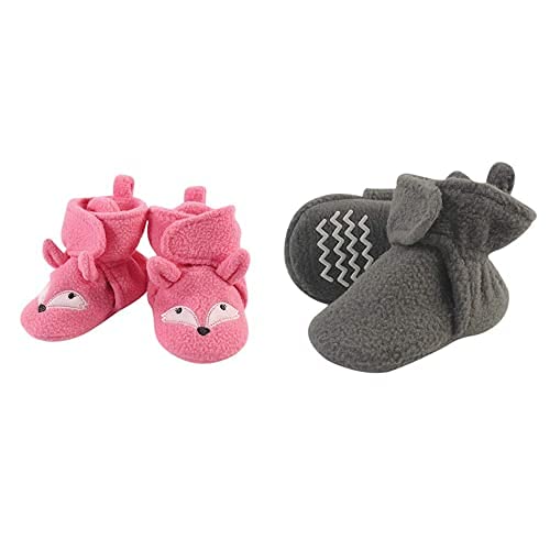 Hudson Baby Fleece Booties 2-Pack, Gray 12-18 Months - Cozy Winter Footwear