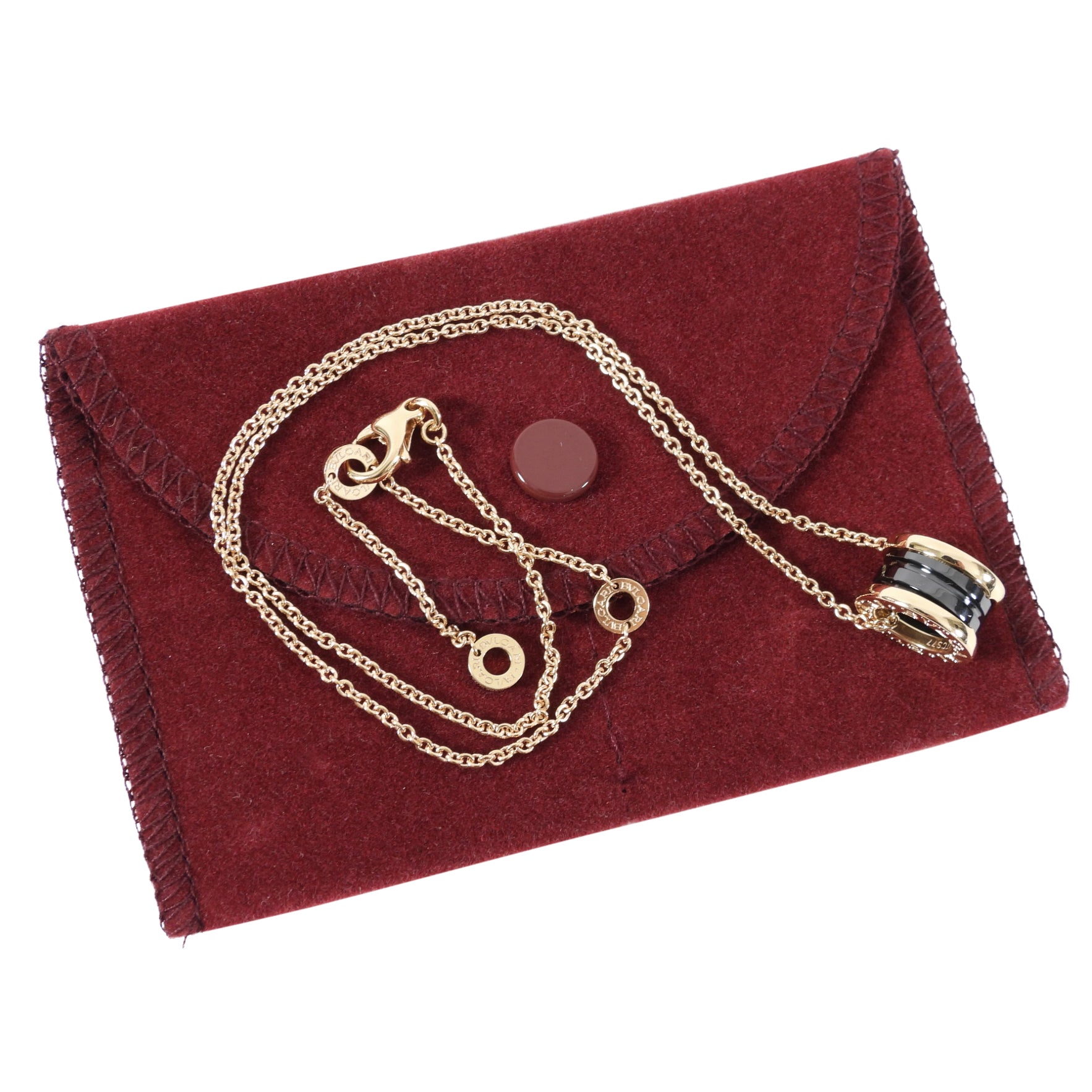 Bulgari B Zero 1 18K Rose Gold Ceramic Pendant Necklace for Women - Luxury Italian Jewelry Gift for Anniversary, Birthday & Special Occasions