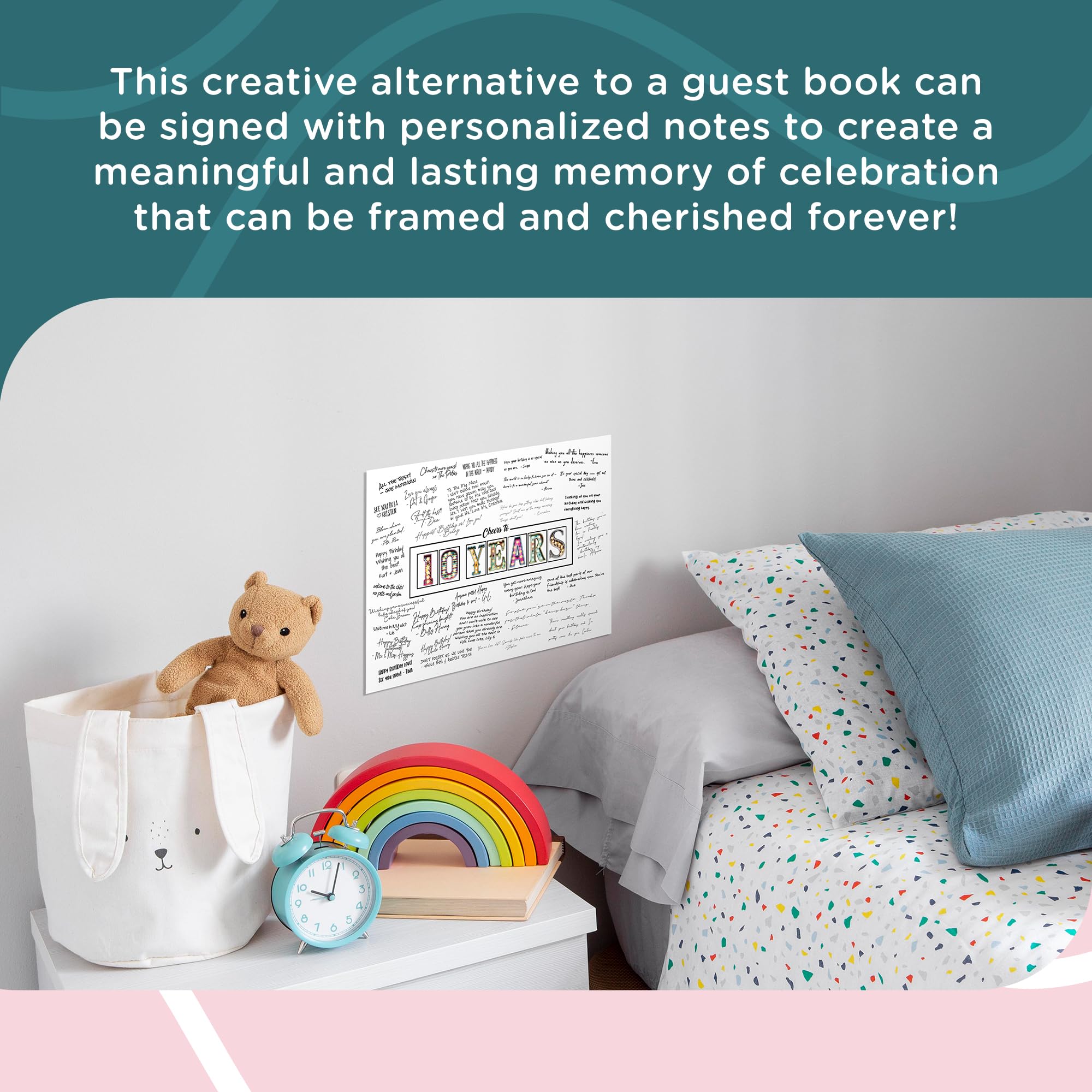 L&O Goods Birthday & Anniversary Party Decorations - 11x17 Signature Board Poster for Guest Book Alternative | Unframed Party Supplies | Perfect for Milestone Celebrations, Weddings & Special Events