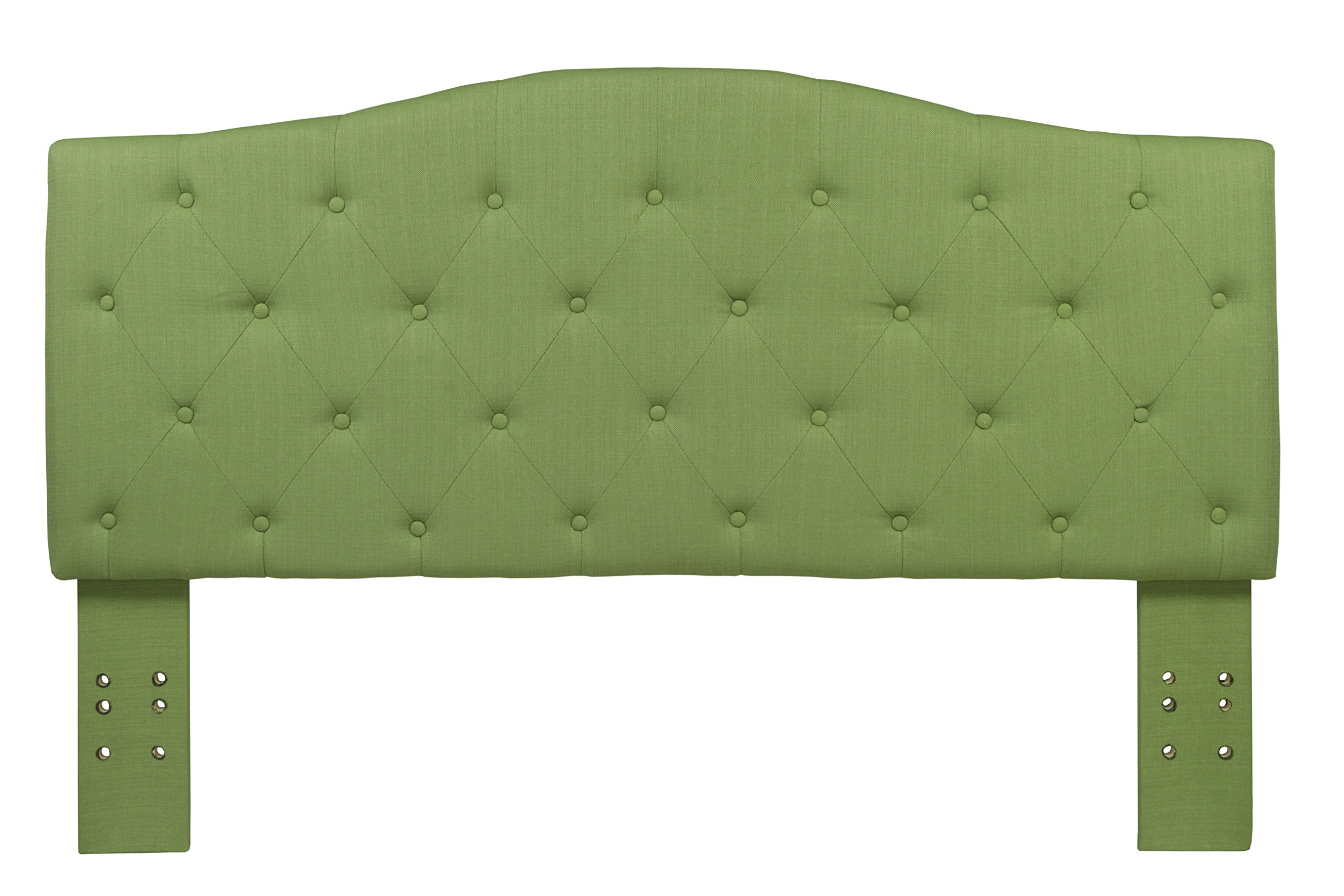 Furniture of America Satin Flax Fabric Button Tufted Headboard - Twin Size, Green Upholstered Bed Frame - Perfect for Bedroom Decor & Guest Room Setup