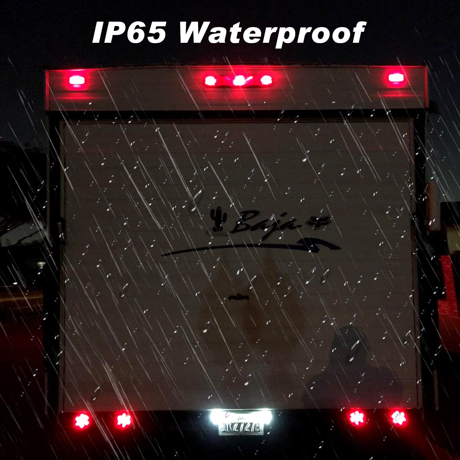 10Pcs 4 Inch Round LED Trailer Tail Lights - Red 12 LED Waterproof Brake Turn Signal Lights for Trucks, RVs & Trailers - Flush Mount with 3-Prong Wire Pigtails - Durable & Weatherproof for Heavy-Duty Use