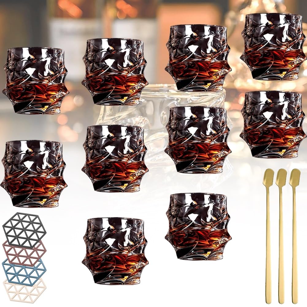 Premium Japanese Crystal Whiskey Glasses Set - Heavy Base Old Fashioned & Rocks Glasses for Scotch, Bourbon, Cigar Pairing - Elegant Barware for Home Entertaining & Gift Giving