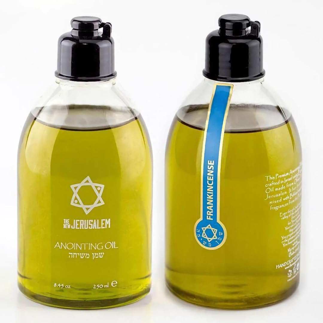 Holy Frankincense Anointing Oil - Extra Virgin Olive Oil & Pure Essential Oil Blend - Handcrafted Blessed Sacred Oil for Prayer, Worship & Spiritual Rituals - Natural Aromatherapy for Religious Ceremonies, Home Altars & Meditation - 8.45 Fl Oz