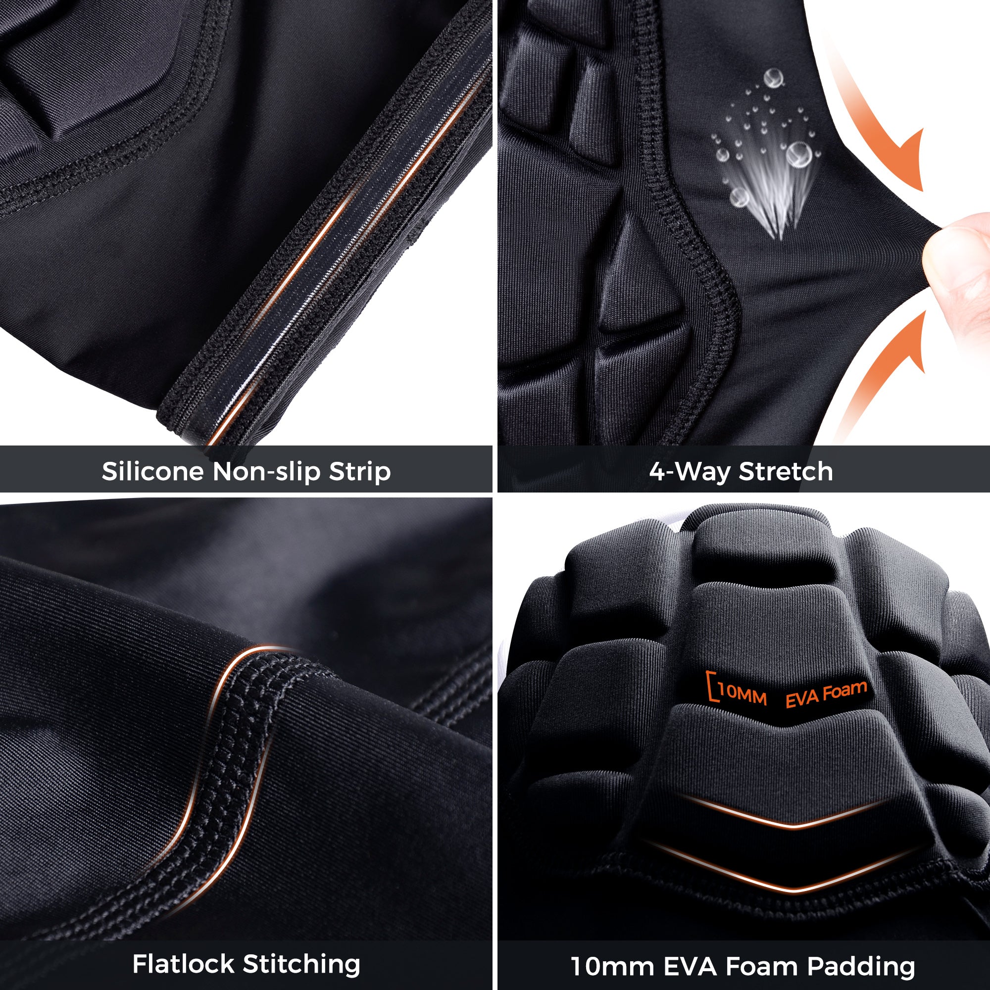 COOLOMG Knee Pads for Sports - Protective Knee Compression Sleeves for Wrestling, Basketball, Football & Volleyball - Youth & Adult Knee Guards for Training, Workouts & Injury Prevention