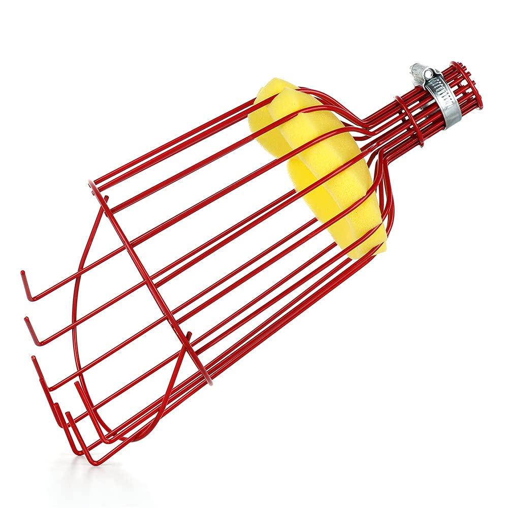 Telescopic Fruit Picker Tool for Harvesting Oranges, Mangoes, Avocados, Lemons & Pears - Lightweight Basket Head Fruit Harvester (Pole Not Included) - Perfect for Home Orchards, Backyard Harvesting & Commercial Fruit Picking