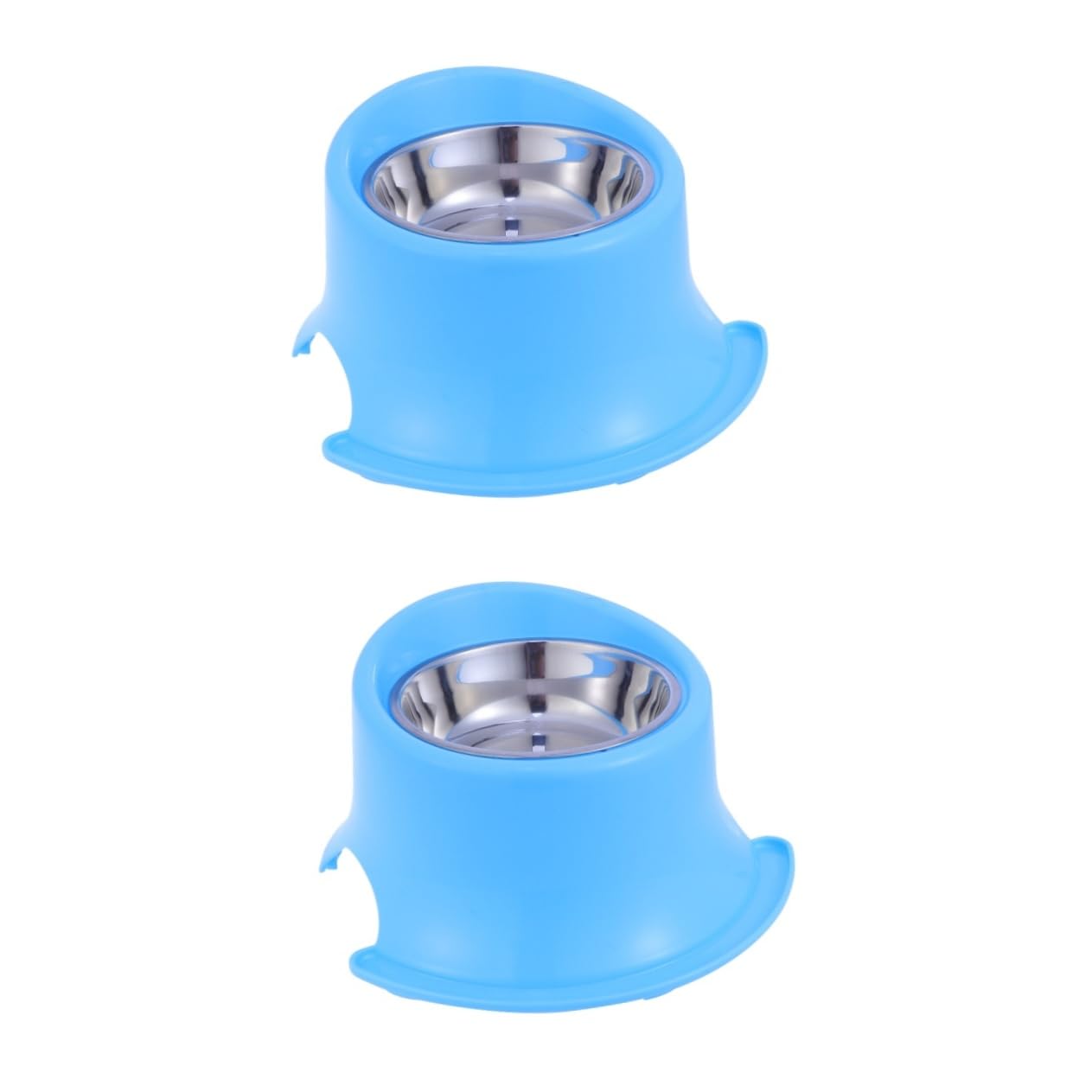 SUPVOX 2 Pack Elevated Dog Bowls with Non-Slip Feet - Stainless Steel Pet Food and Water Dishes for Puppies, Cats, Small & Medium Dogs - Perfect for Mealtime, Travel, and Outdoor Use