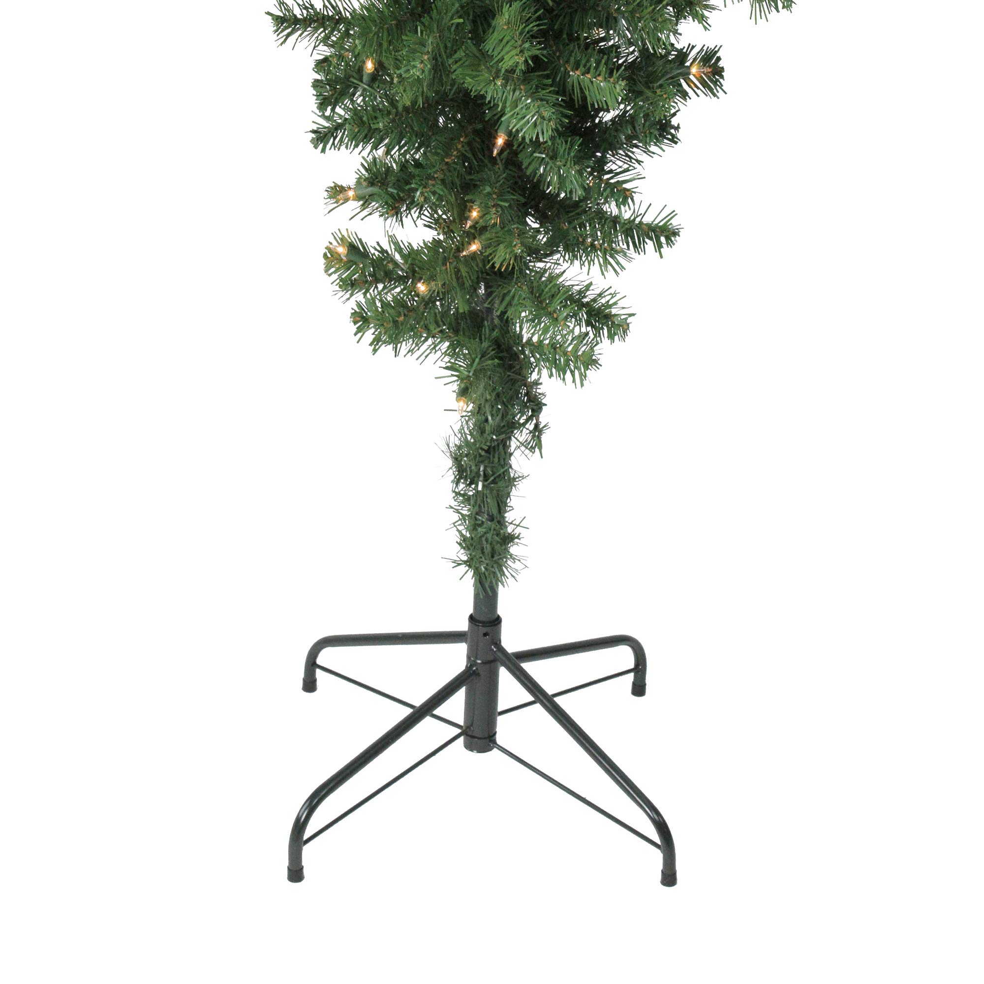 Northlight 5.5-Foot Pre-Lit Upside Down Artificial Christmas Tree with Clear Lights - Medium Spruce Design for Unique Holiday Decor | Perfect for Small Spaces & Ceiling Decorations