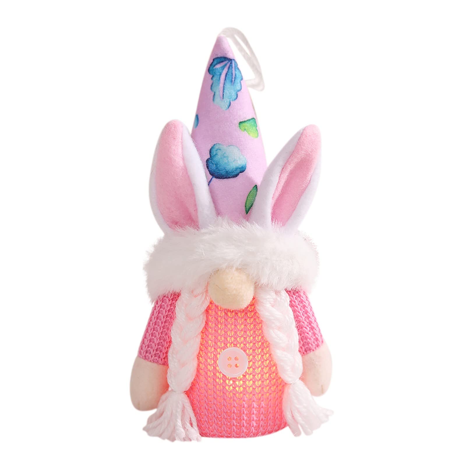 Soft Plush Rudolph Easter Bunny Doll - Faceless Rabbit Dwarf Home Decor for Christmas & Easter (Pink, One Size) | Perfect for Holiday Decorations, Nursery Room, Gift Giving & Seasonal Displays