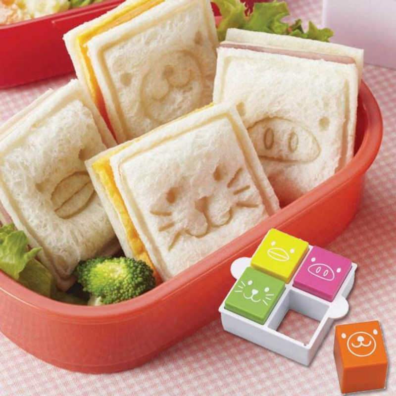Square Animal Sandwich Cutter and Stamp Set - Fun Kids Lunch Tool for Creative Snacks, Sandwiches & Cookies - Perfect for School Lunches, Parties & Family Baking Activities