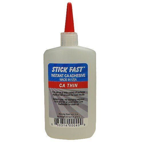 Stick Fast Thin Cyanoacrylate Super Glue - 4.5 oz Bottle (CA Adhesive) - Quick Bonding for Woodworking, Crafts, Model Building & DIY Repairs