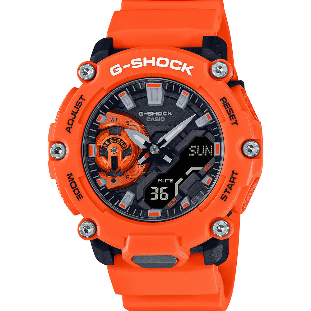 G Shock GA2200M-4A Digital Sport Watch for Men - Shock Resistant, Waterproof, LED Backlight - Perfect for Outdoor Activities, Running, Hiking & Adventure