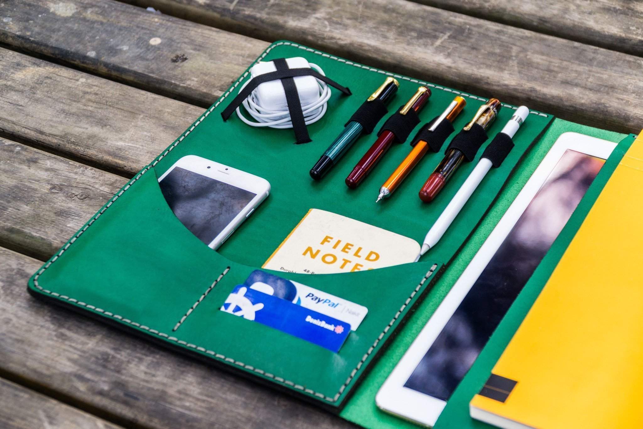 Premium Moleskine Professional A4 Leather Workbook - Green Cover Organizer for Business & Travel | Perfect for Office, Meetings & Daily Planning