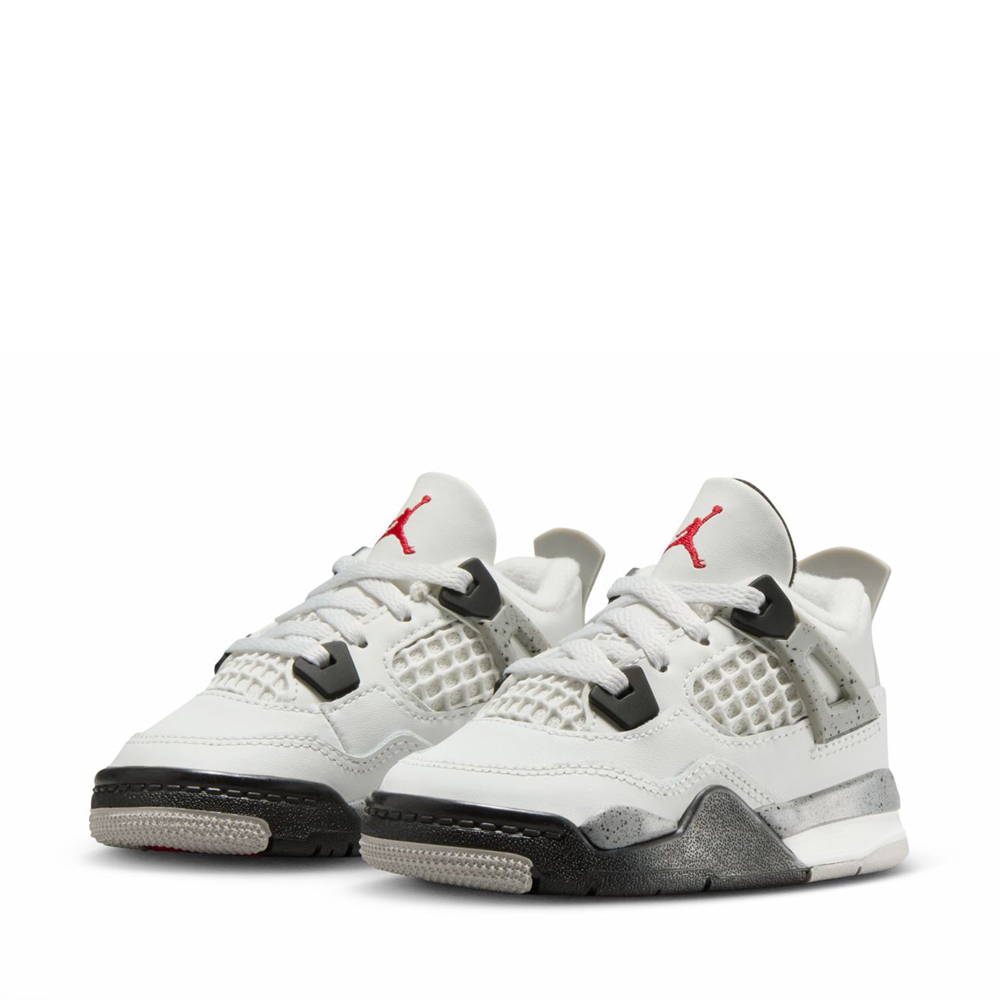 Jordan 4 Retro 'White Cement' (TD) Men's Basketball Shoes - Summit White/Fire Red - Classic Retro Sneakers for Streetwear & Basketball Games