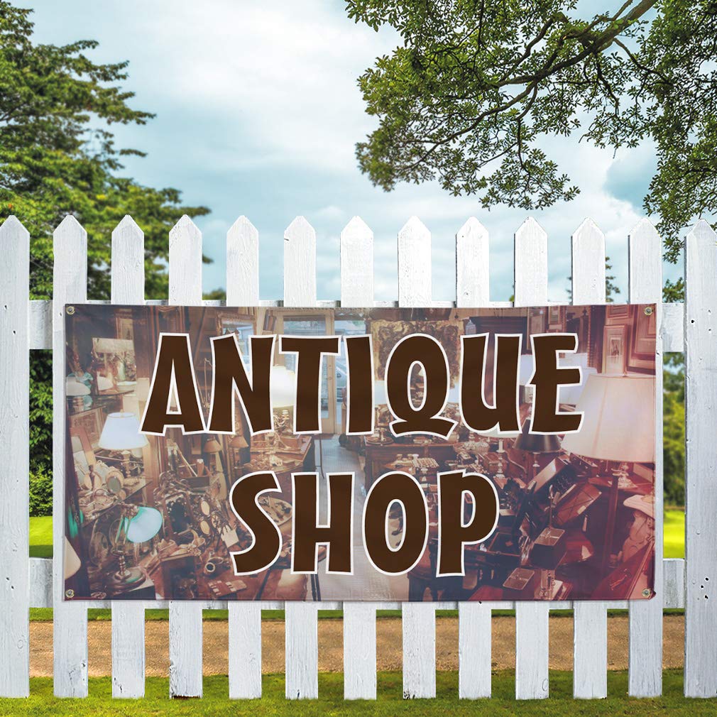 Custom Vinyl Banner 48x96 Inches - Weatherproof Outdoor Advertising Sign with 8 Grommets for Antique Shops, Businesses & Industrial Yard Use | Durable Printing for Retail, Events & Commercial Displays