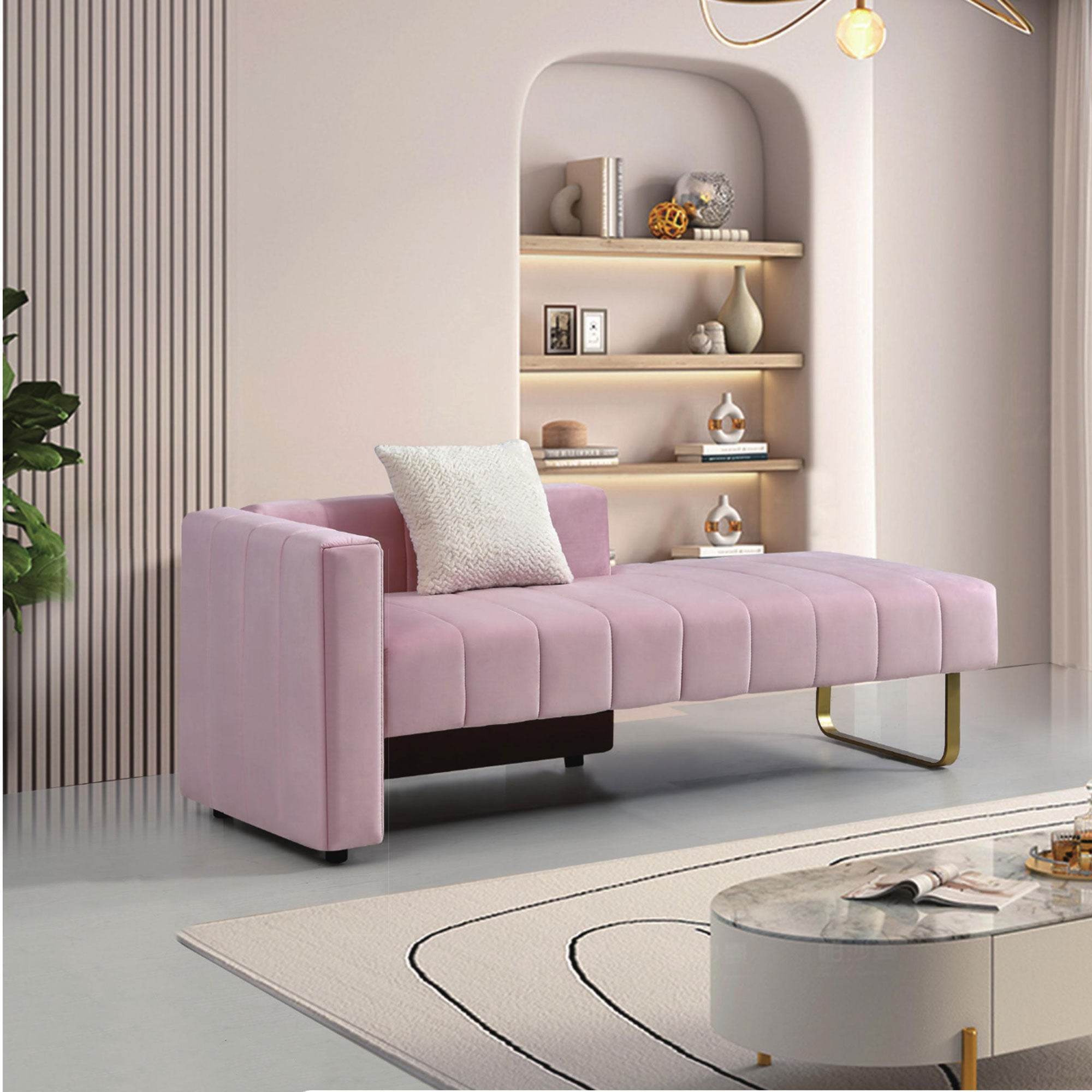 Lizzie Velvet Lounge Sofa Bed 63