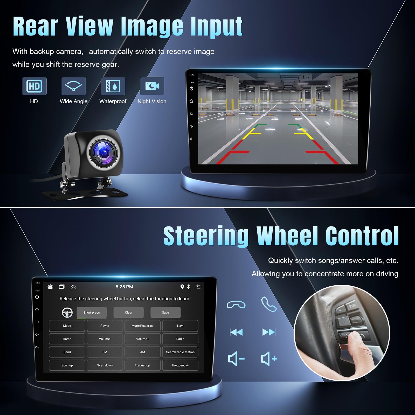 Leadfan 9 Inch Car Stereo for Toyota Tacoma 2005-2015 - Wireless CarPlay, Android Auto, Touch Screen, GPS, Bluetooth, FM Radio, AHD Backup Camera - Perfect for Hands-Free Driving & Entertainment