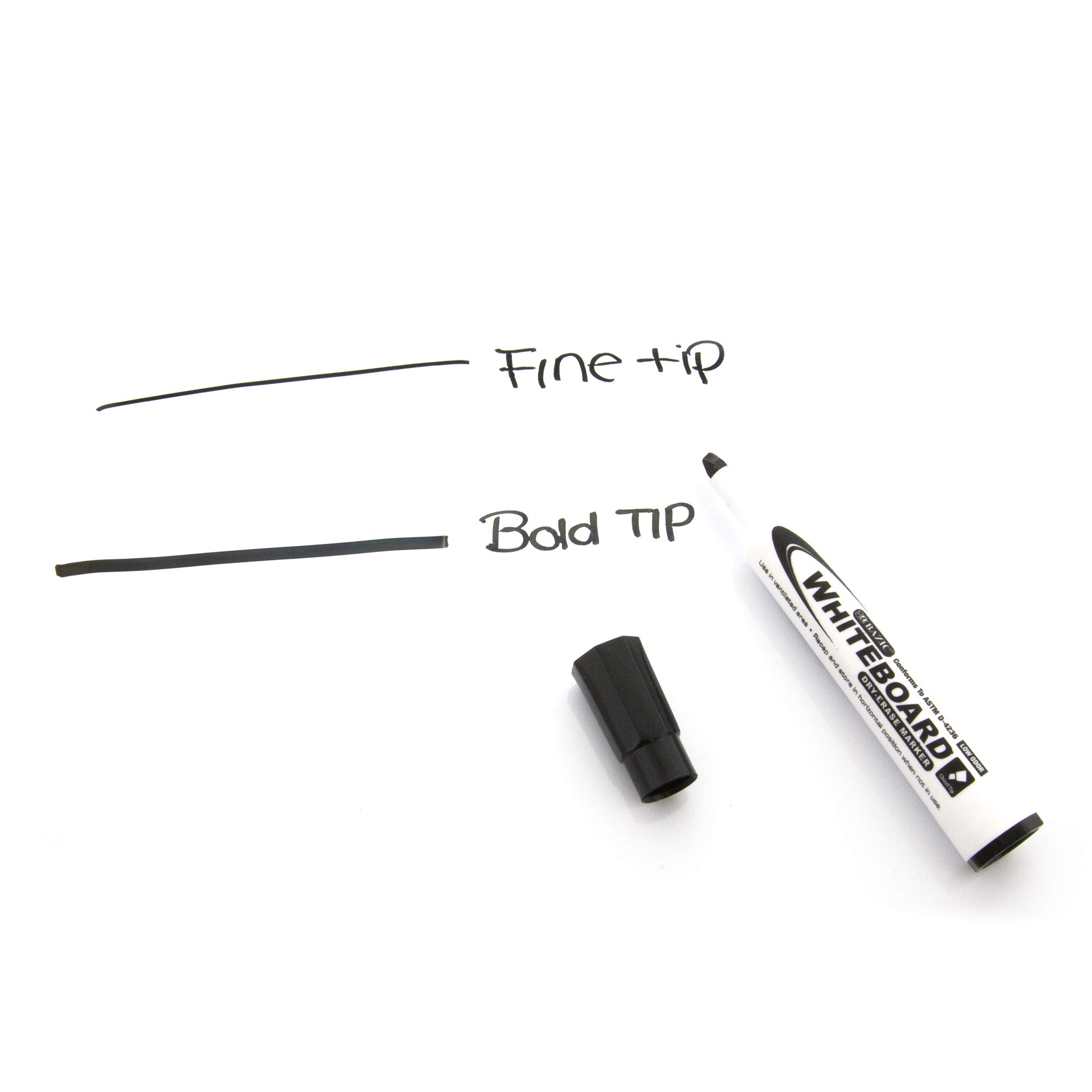 BAZIC Black Dry Erase Markers with Chisel Tip - Low Odor Whiteboard Pens for Office & School - 12 Pack (144 Markers Total) - Perfect for Classrooms, Meetings, and Home Organization