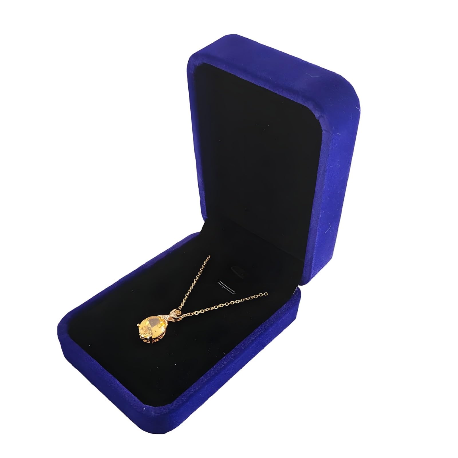 Luxury Velvet Jewelry Box for Necklace & Pendant - Elegant Navy Blue Gift Box for Women, Jewelry Storage & Presentation - Perfect for Birthdays, Anniversaries & Valentine's Day Gifts