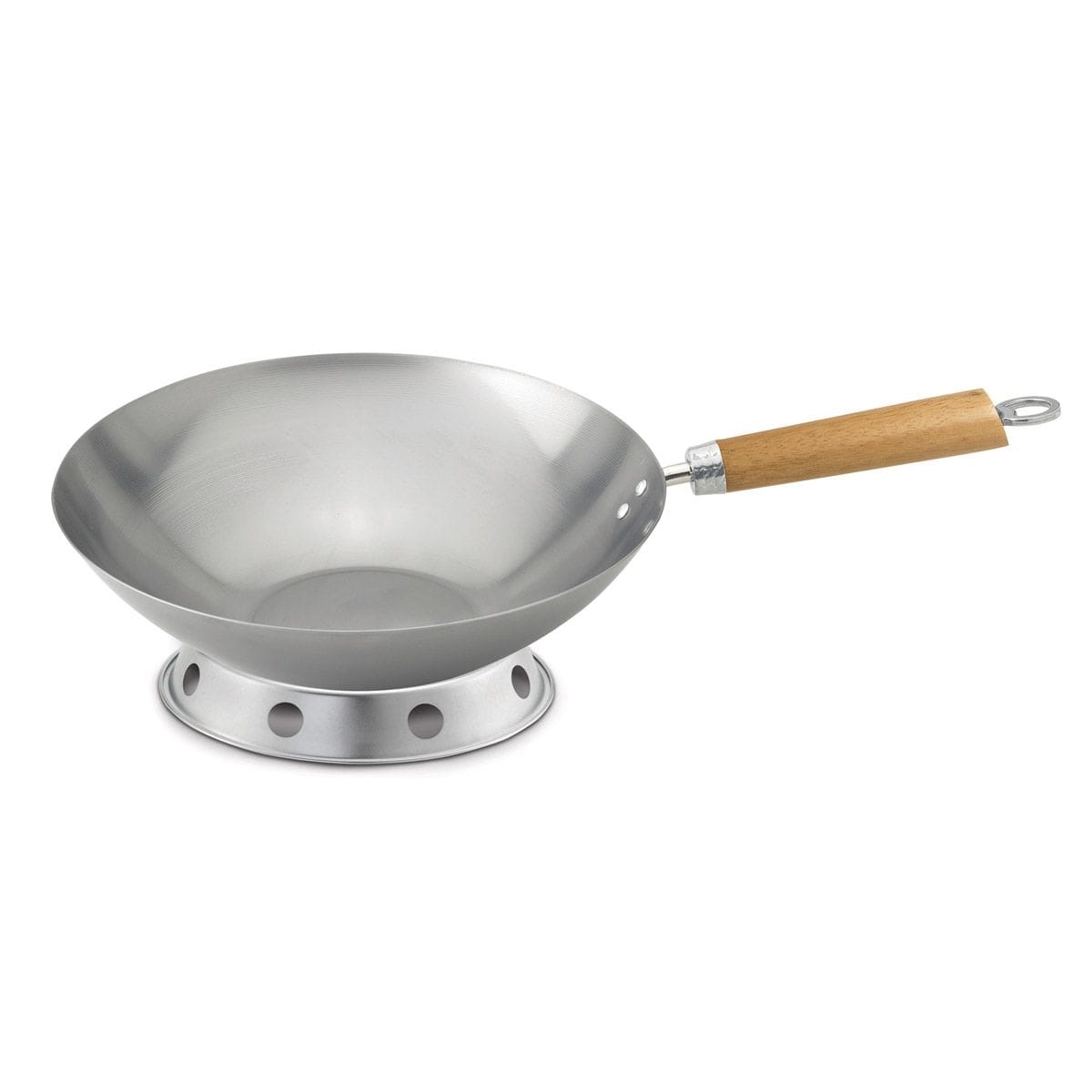 Best Carbon Steel Wok Pan Set - 12 Inch Round Bottom Chinese Stir Fry Pan with Wooden Handle & Spatula - Perfect for Asian Cooking, Stir Frying, Sautéing & Deep Frying at Home