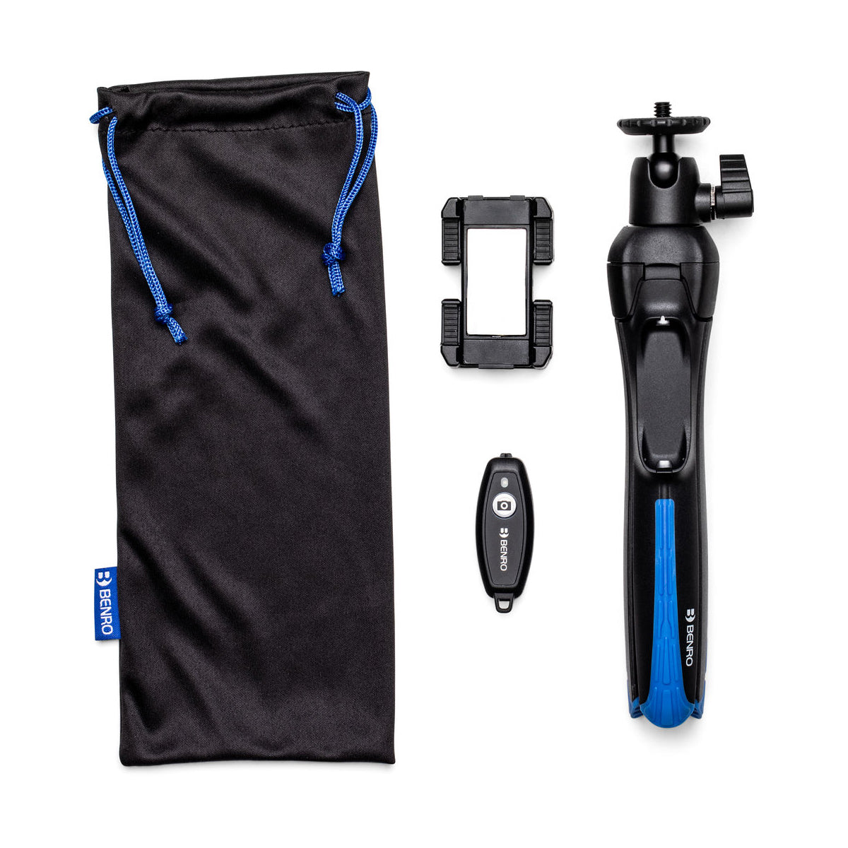 Benro BK15 Compact Aluminum Tripod & Selfie Stick with Phone Mount - Perfect for Travel, Vlogging, and Outdoor Photography
