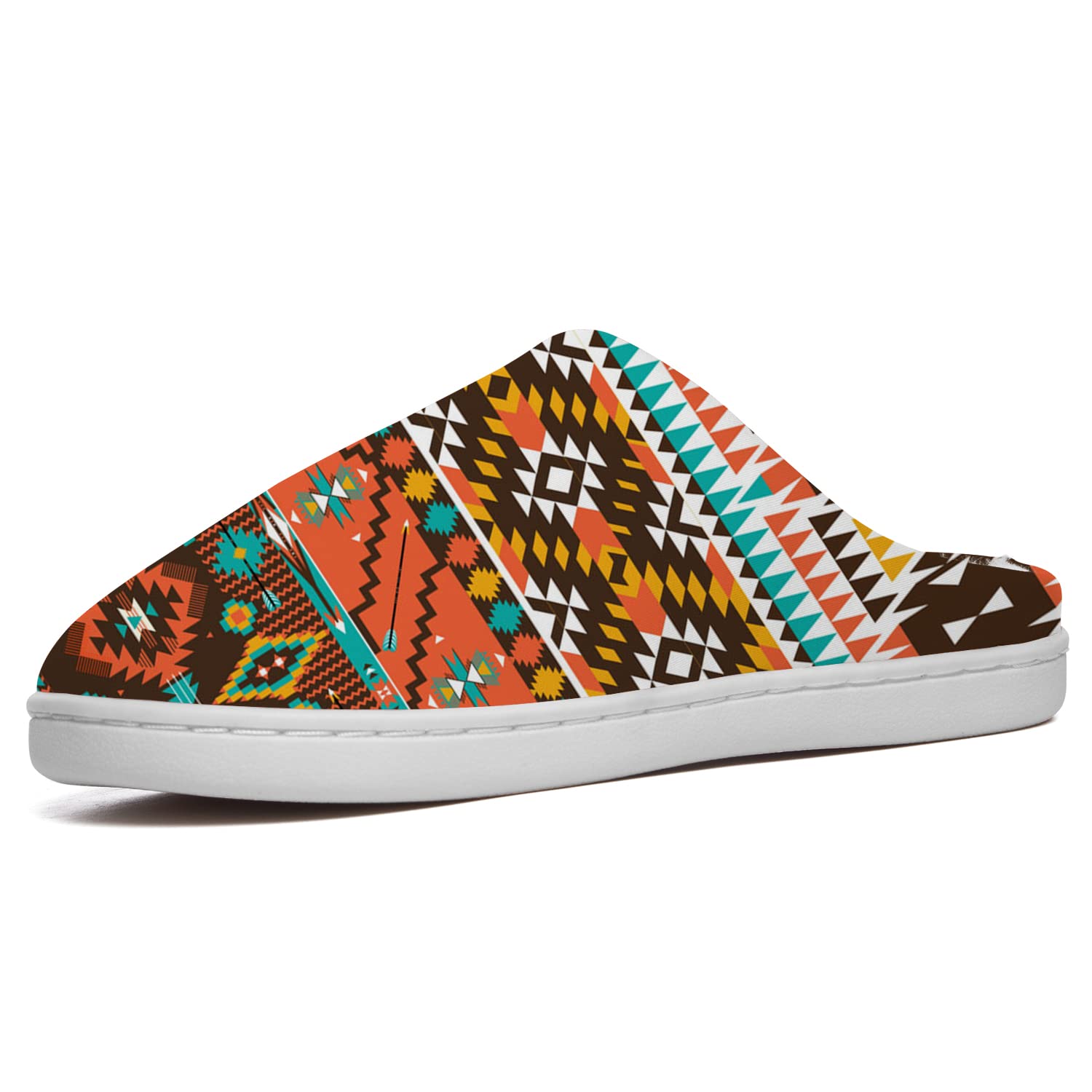 **Ciadoon Aztec Slippers for Women & Men - Memory Foam Fuzzy House Slippers, Slip-On Winter Sandals - Cozy Indoor/Outdoor Shoes for Home, Gifts & Relaxation**