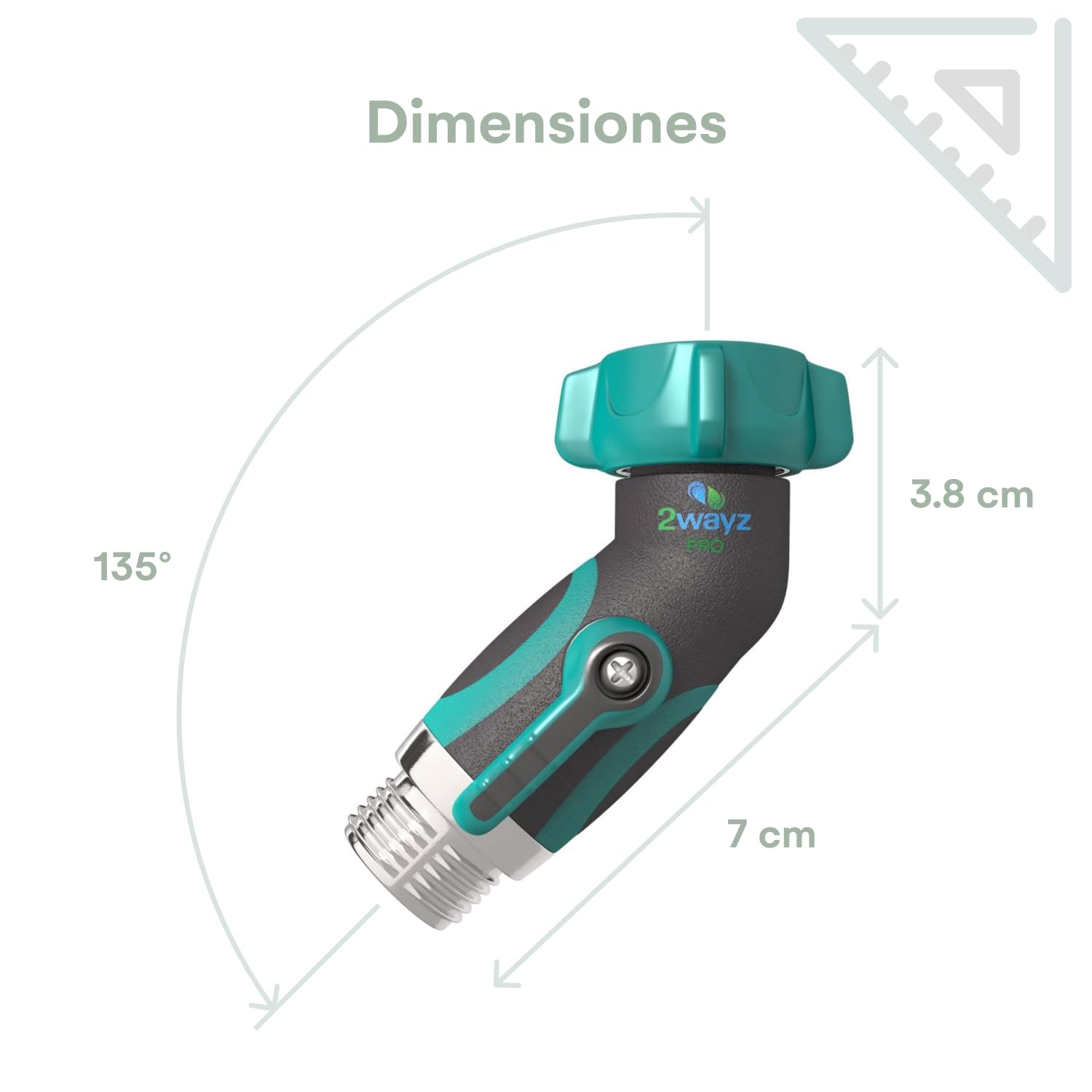 45 Degree Metal Hose Elbow - Heavy Duty Stainless Steel Hose Adapter & Angle Connector with Water Shut Off Valve for Garden, Industrial, and Plumbing Applications