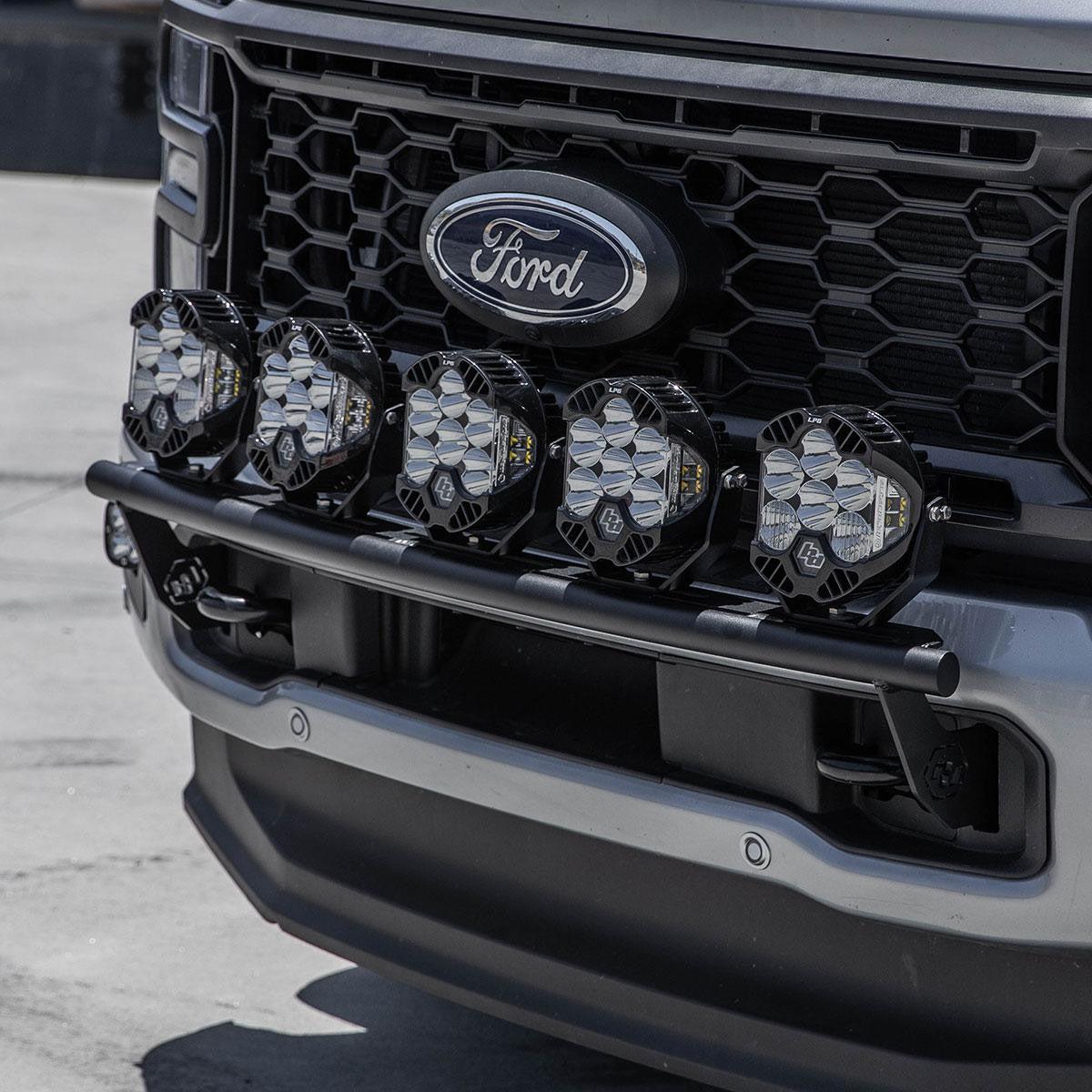 2023-2024 Ford F250 F350 Bull Bar with LED Light Kit - Heavy Duty Off-Road Grille Guard for Truck Protection & Adventure Driving