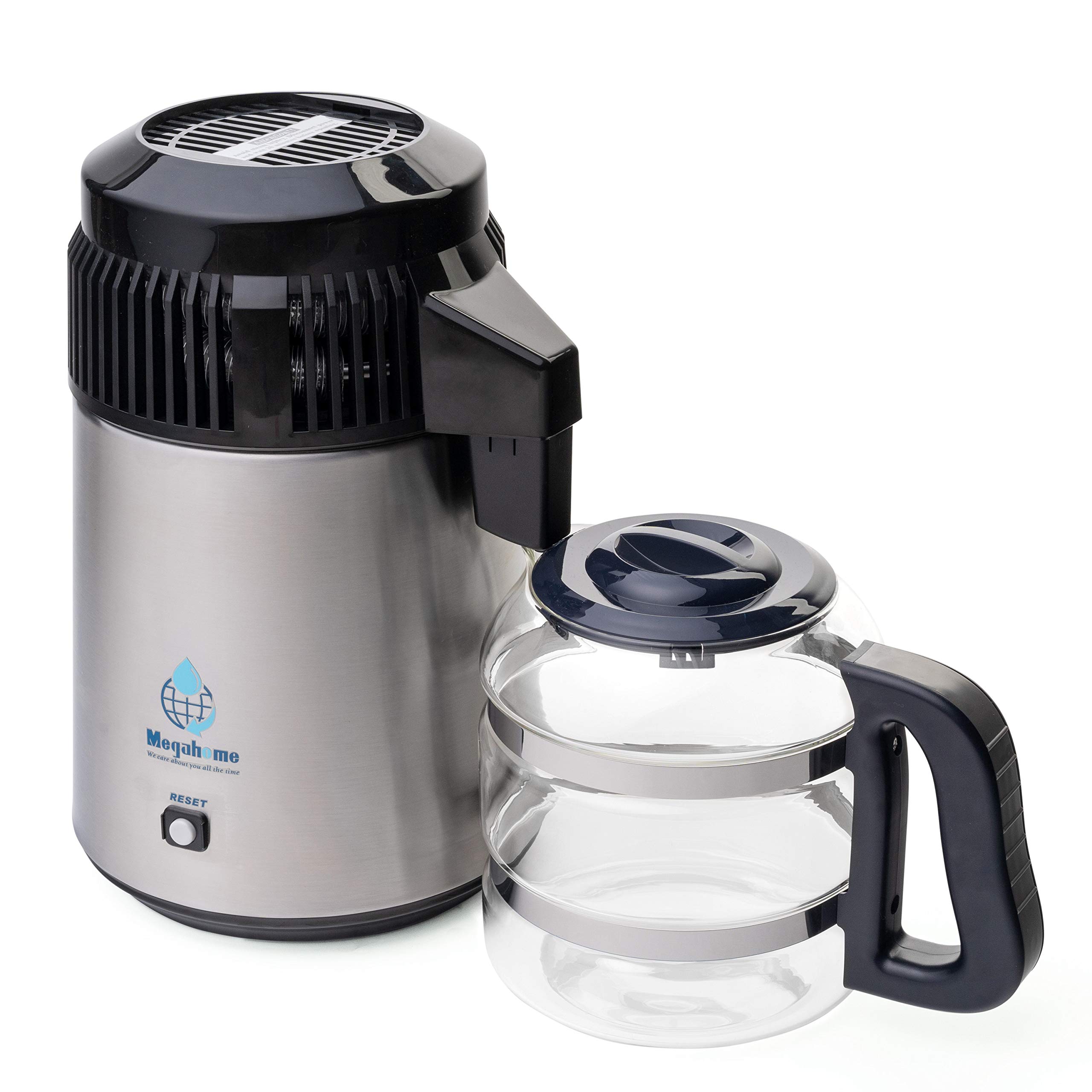 Stainless Steel Countertop Water Distiller with Glass Collection - Pure Water for Home, Office, and Emergency Preparedness