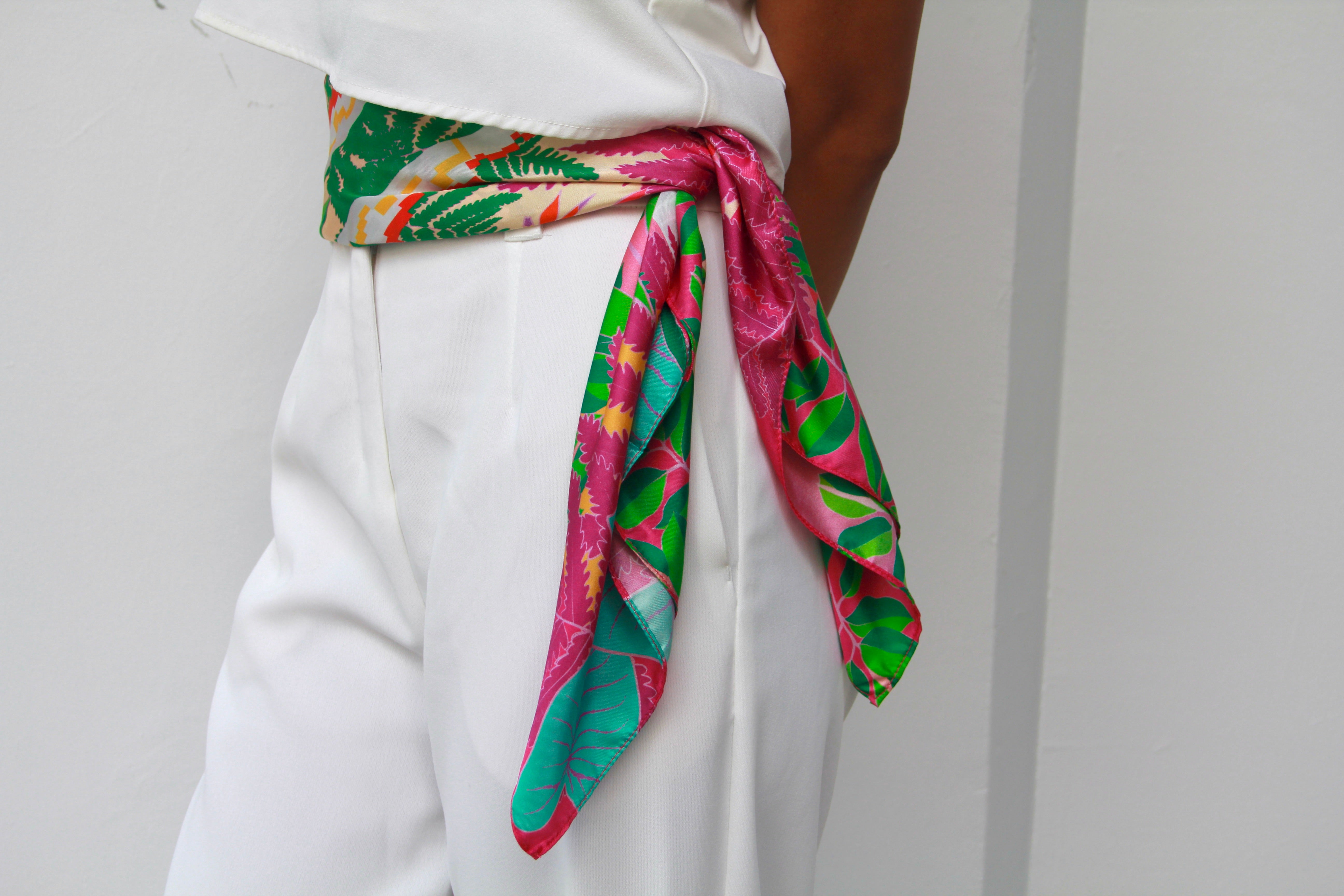 Luxury Fort Canning Hill Silk Scarf - Elegant Floral Print Shawl for Women, Lightweight & Breathable - Perfect for Travel, Weddings & Special Occasions