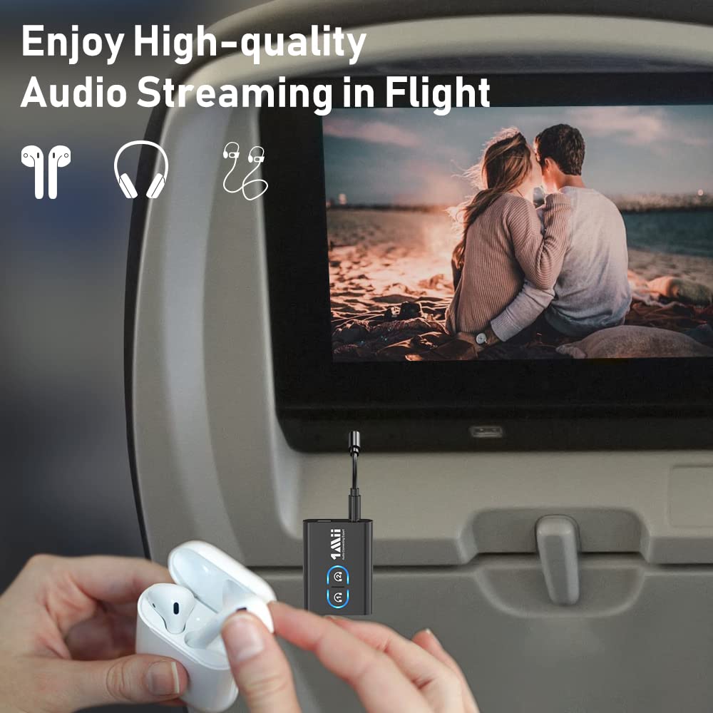 1Mii Bluetooth 5.3 Transmitter and Receiver for TV - Wireless Audio Adapter with Dual Link AptX Adaptive, Low Latency & HD Sound | Compatible with Home Stereo, Headphones, Airplane, Boat and Gym Use