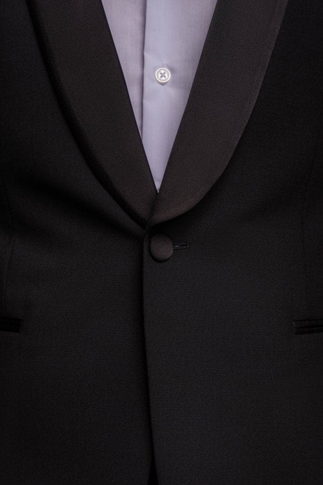Cavani Aspen Men's Slim Fit Black Blazer Jacket for Business, Wedding & Formal Events | Premium Wool Blend Suit Coat for Office & Special Occasions