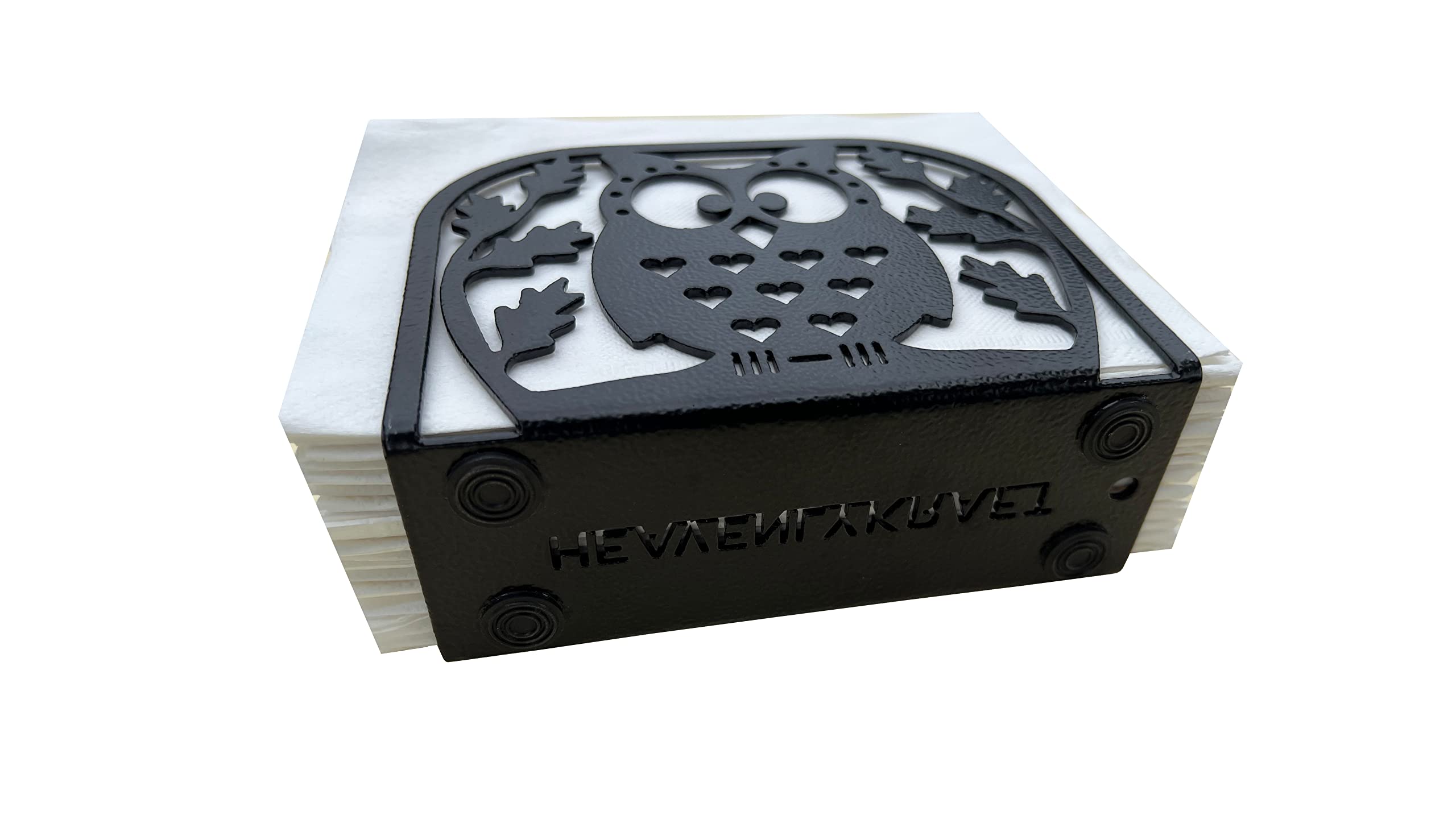 Modern Owl Napkin Holder Dispenser - Farmhouse Style Kitchen & Dining Table Decor, Paper Napkin & Tissue Organizer for Home, Restaurant, and Party Use