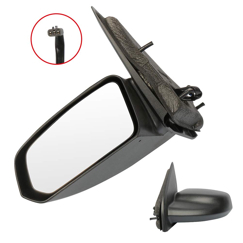 SCITOO Left Side View Mirror Replacement for 2003-2007 Saturn ION - Power Non-Folding Driver Side Exterior Mirror (Black, GM1320267) - Perfect for Parking Assistance and Blind Spot Visibility