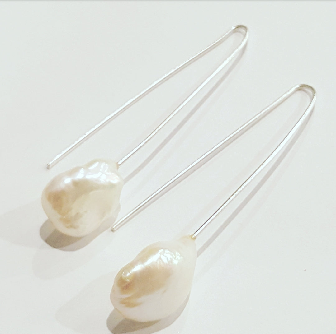 Elegant Baroque Freshwater Pearl Drop Earrings for Women - Vintage Dangle Jewelry Gift for Wedding, Party & Special Occasions