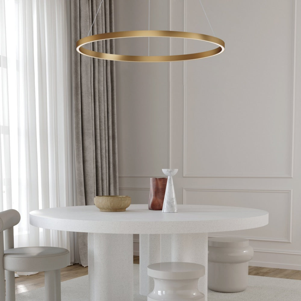 ET2 Groove LED Pendant Light - Modern Dimmable Hanging Fixture for Dining Room, Kitchen Island & Living Room Decor