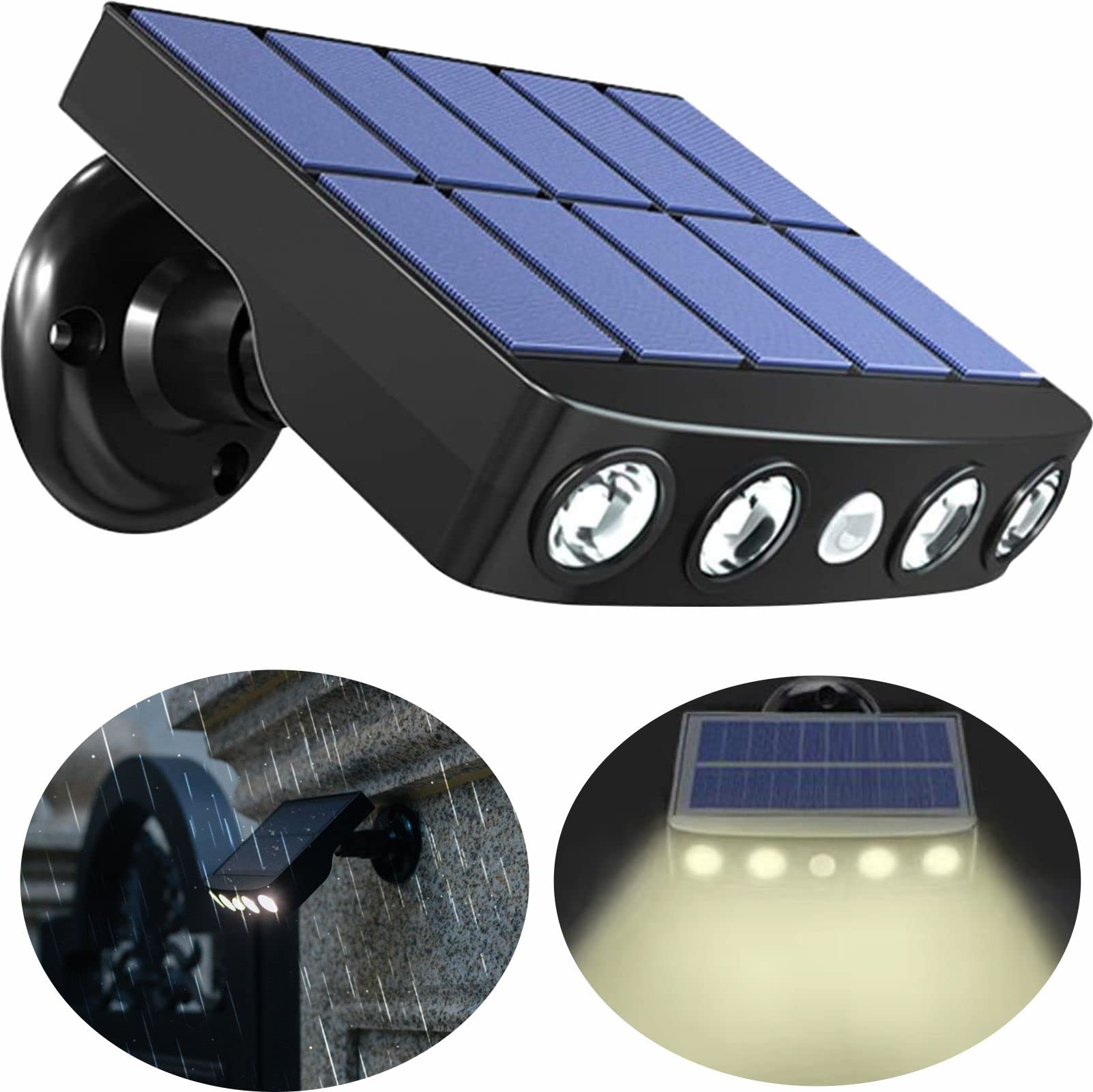 Solar Outdoor Lights Motion Sensor Waterproof - Super Bright High Power LED Garden Lights with 120° Wide Angle - Warm White Security Flood Lights for Pathway, Wall, Fence & Door Lighting (Perfect for Backyard, Patio, Driveway & Landscape Illumination)