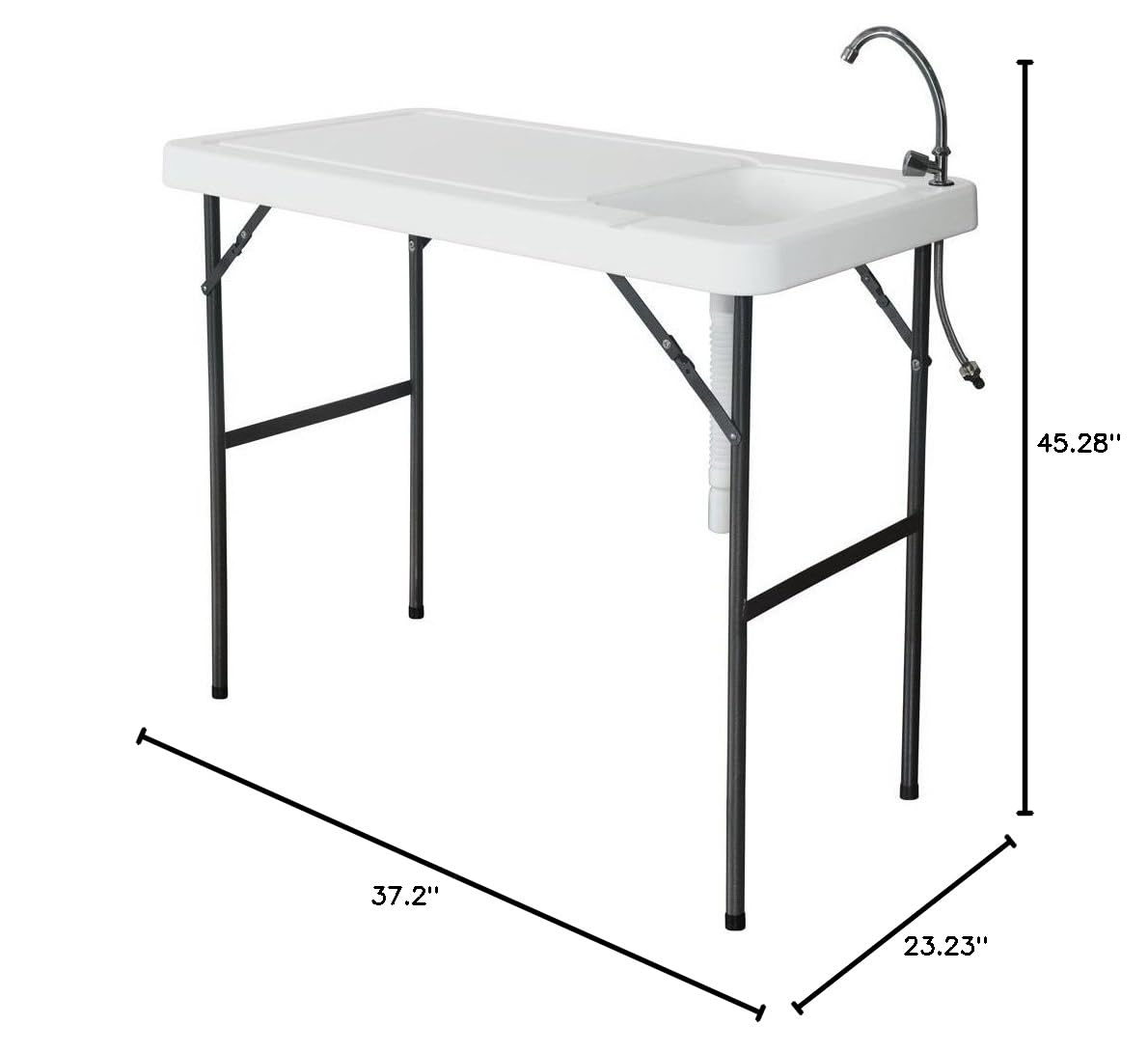 EyesonMe Portable Folding Fish Cleaning Table with Sink Faucet - Durable Outdoor Camping & Garden Furniture for Fishing, BBQ, Picnic & Backyard Activities