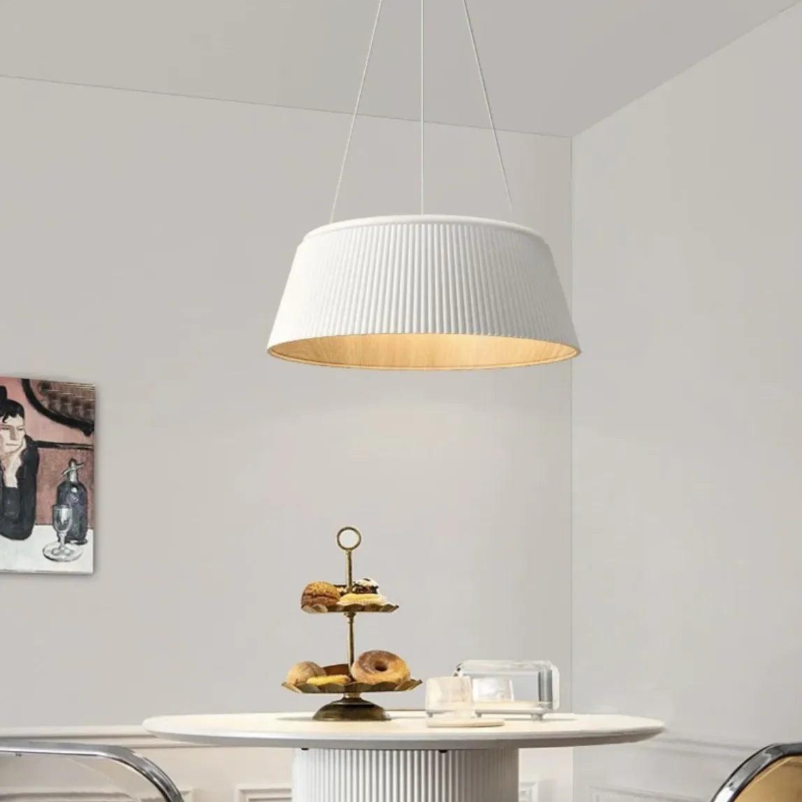 Modern Round Ceiling Light with Vertical Texture - Minimalist Design for Living Room, Bedroom & Dining Room Lighting