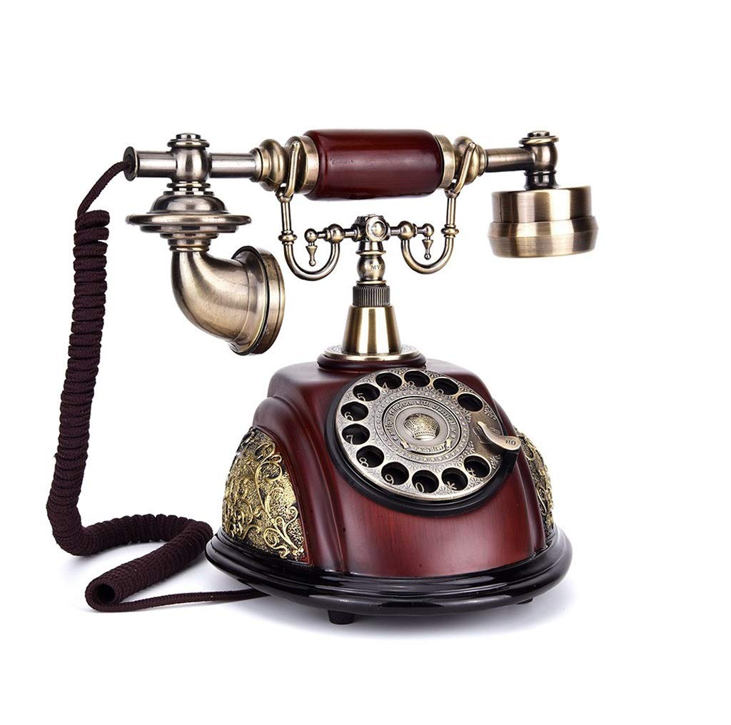 Vintage Rotary Phone - Retro Mechanical Landline Telephone with Double Ringtones, Resin Crafted for Home Decor - Perfect for Living Room, Bedroom & Office Nostalgic Style