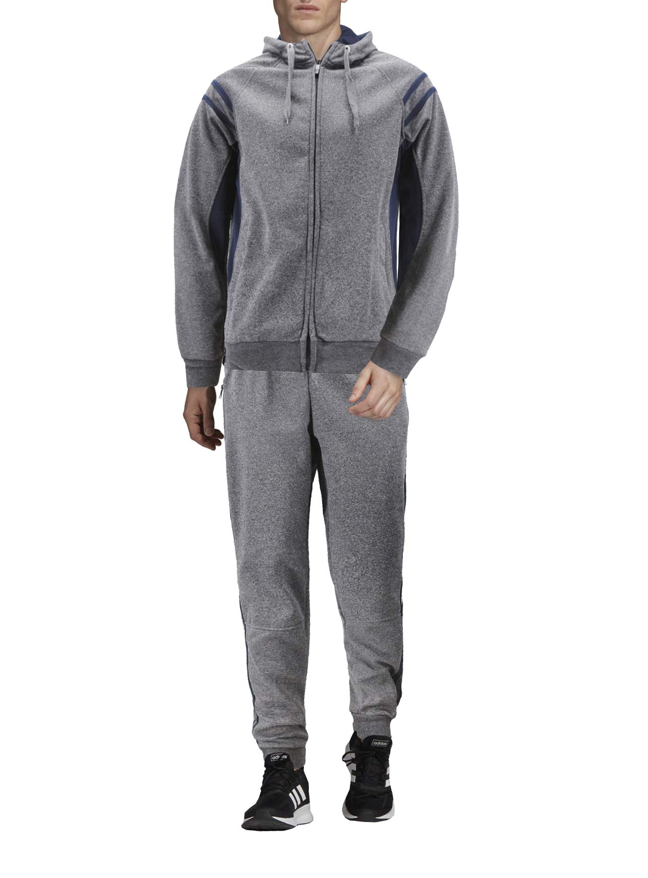 Men's 2-Piece Hooded Tracksuit Set - Lightweight Running Jogging Gym Workout & Casual Wear | Perfect for Fitness Training, Outdoor Exercise, and Everyday Comfort