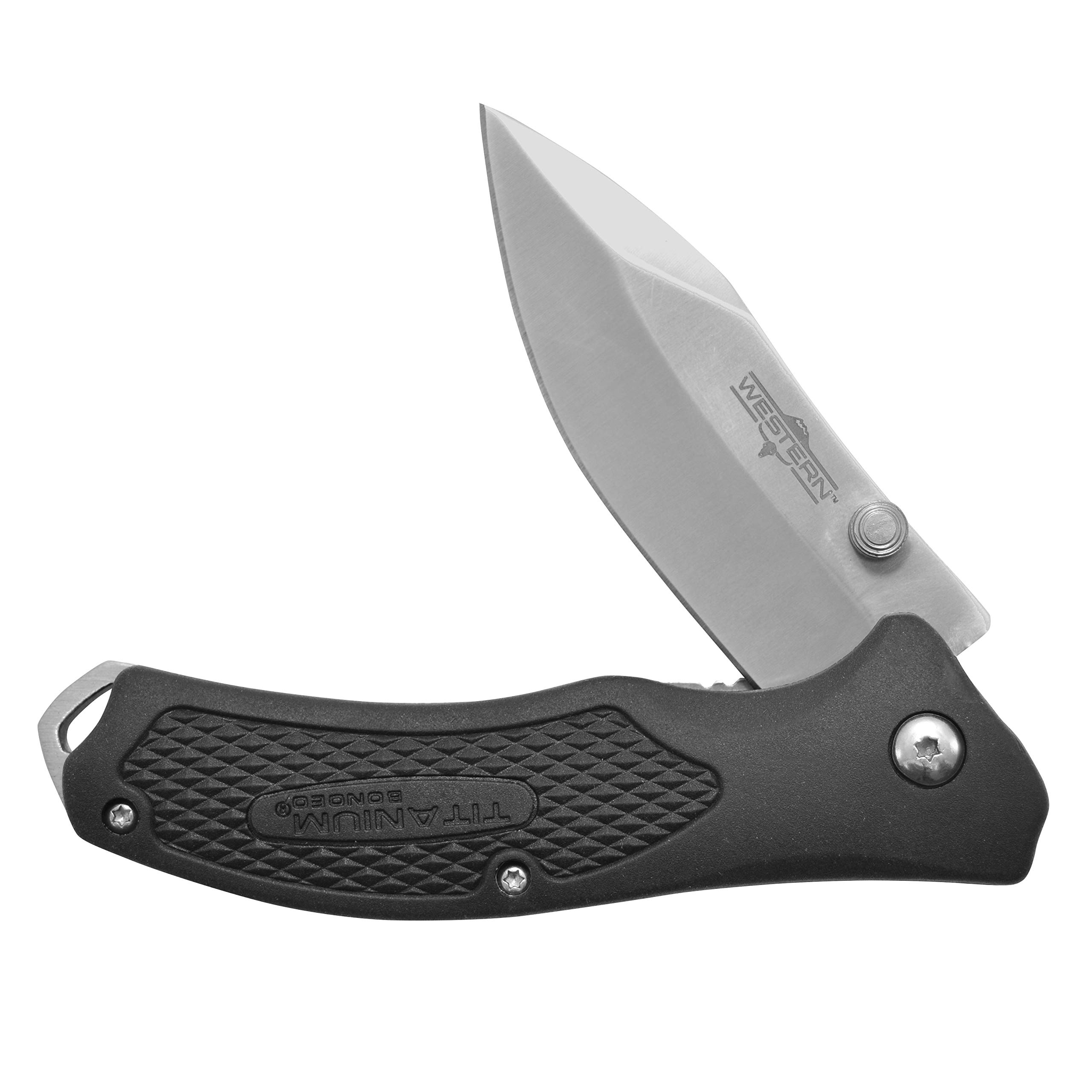 Camillus Western BlacTrax Folding Knife - Premium Stainless Steel Pocket Knife for Outdoor, Camping, Hiking & Everyday Carry (EDC)