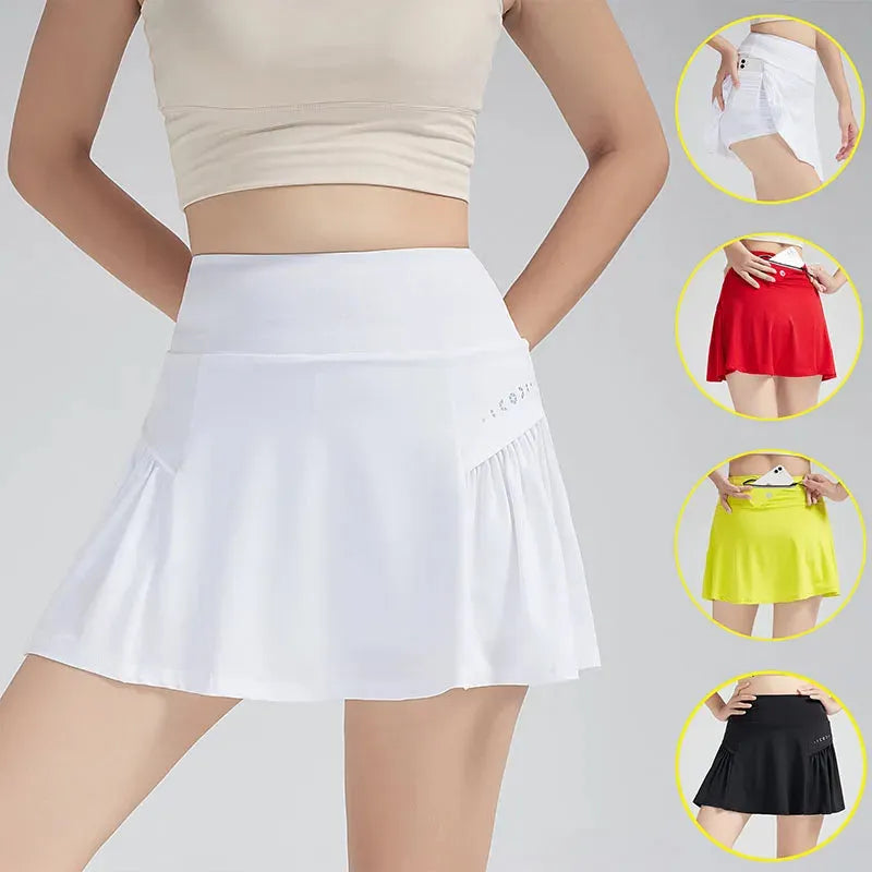 Women's 2-in-1 Yoga Shorts with Skirt - High Waist Workout Tights & Gym Leggings for Running, Pilates & Active Wear | Moisture-Wicking Lycra Sportswear
